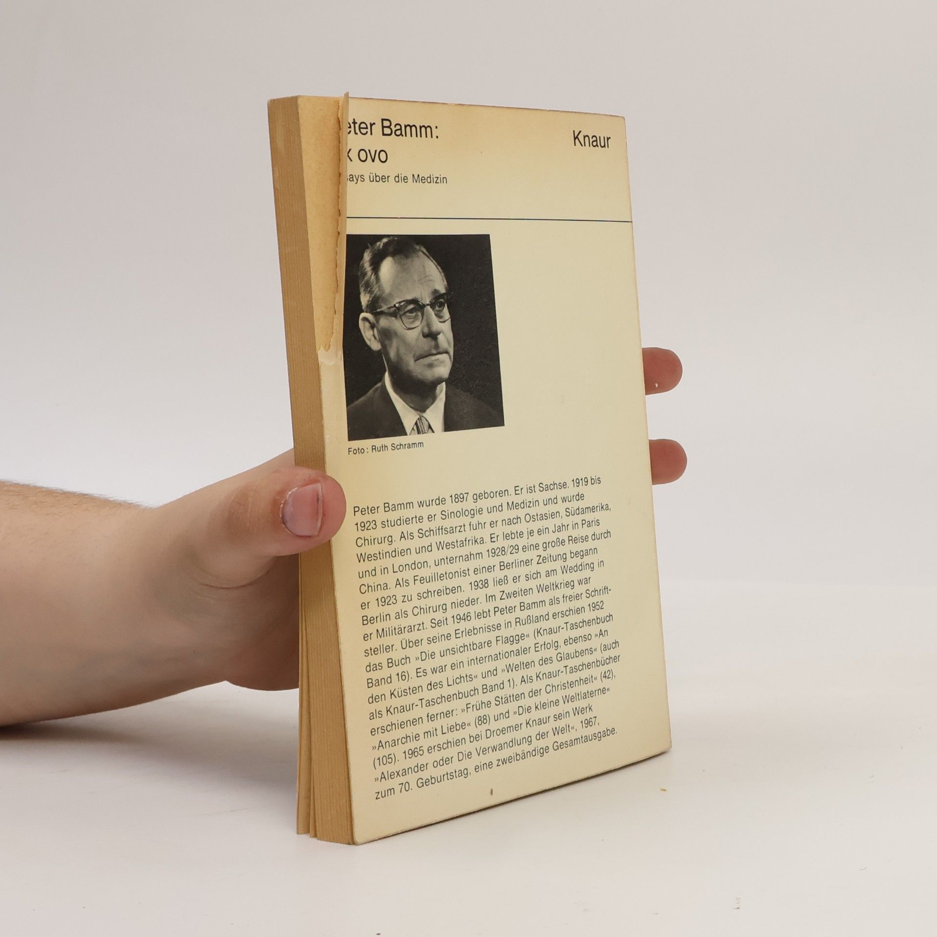 Peter Bamm Ex ovo. Essays über die Medizin
