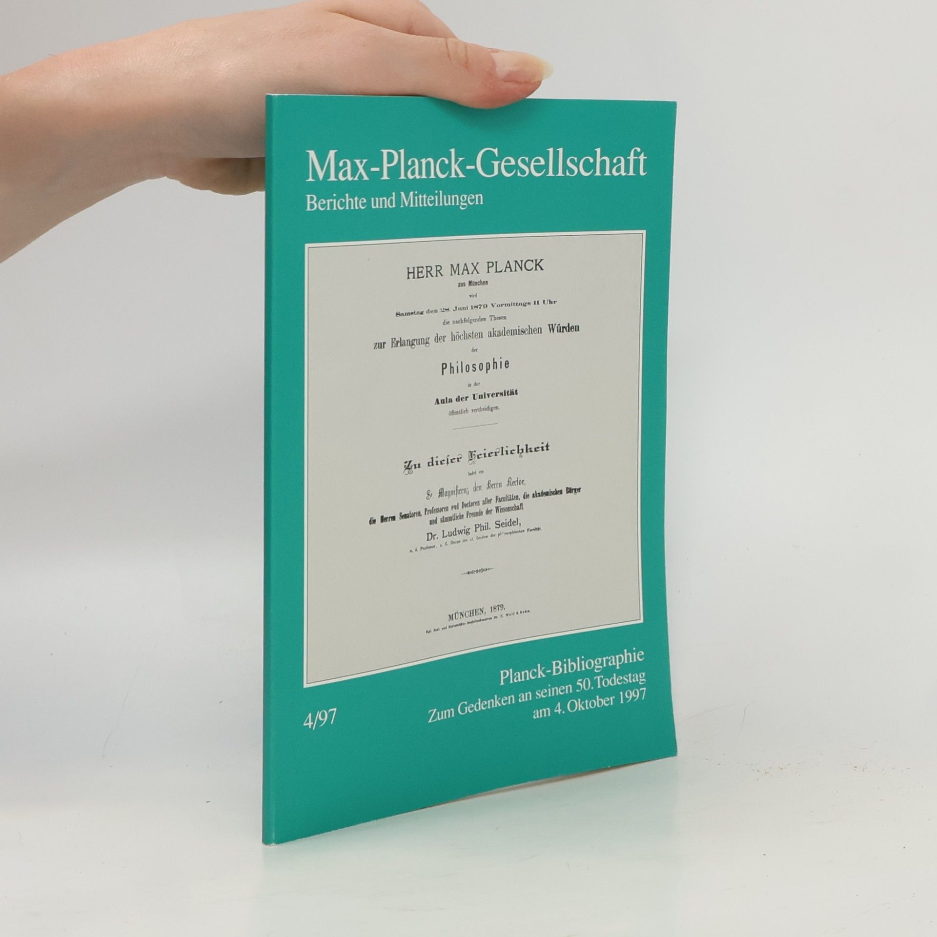 Collectif d'auteurs Max-Planck-Gesellschaft. Berichte und Mitteilungen