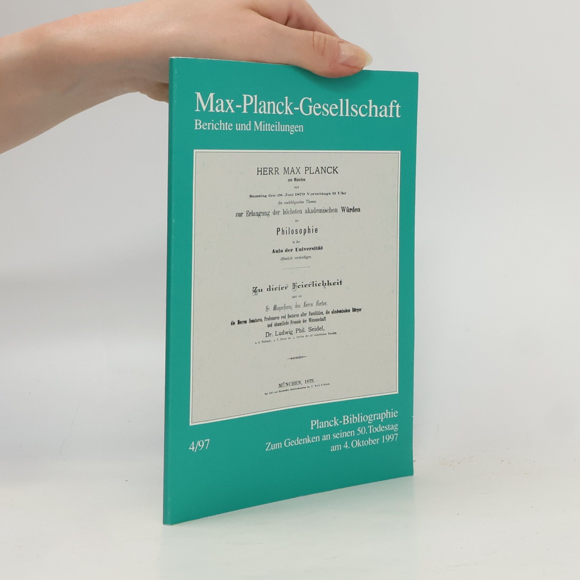 Max-Planck-Gesellschaft. Berichte und Mitteilungen 4/97