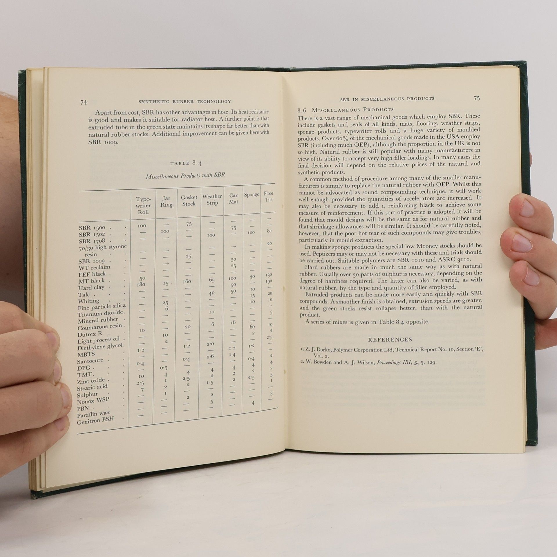 William Samuel Penn Synthetic Rubber Technology 1. Compounding, Processing and Application of Standard Types