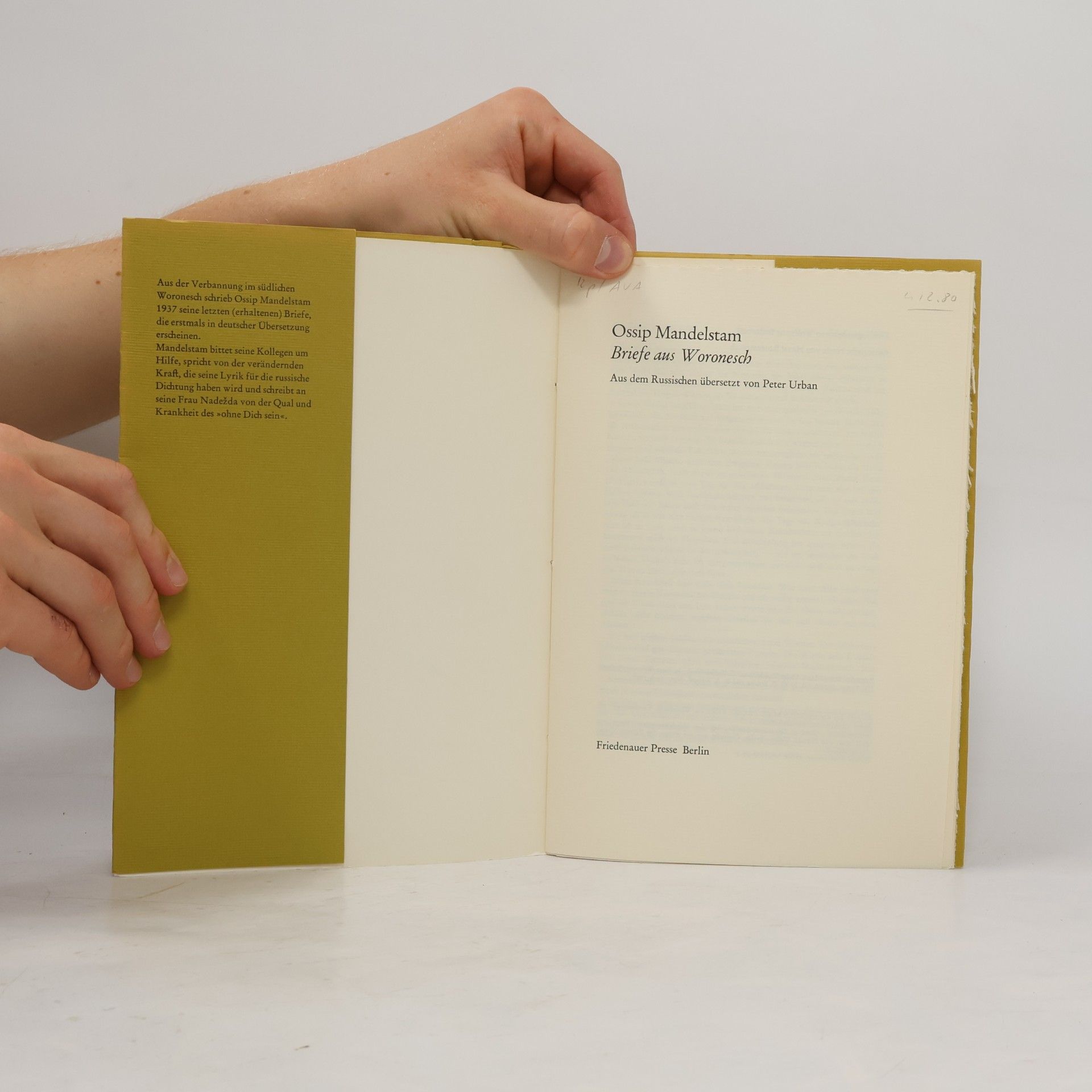 Ossip Emiljewitsch Mandelstam Briefe aus Woronesch