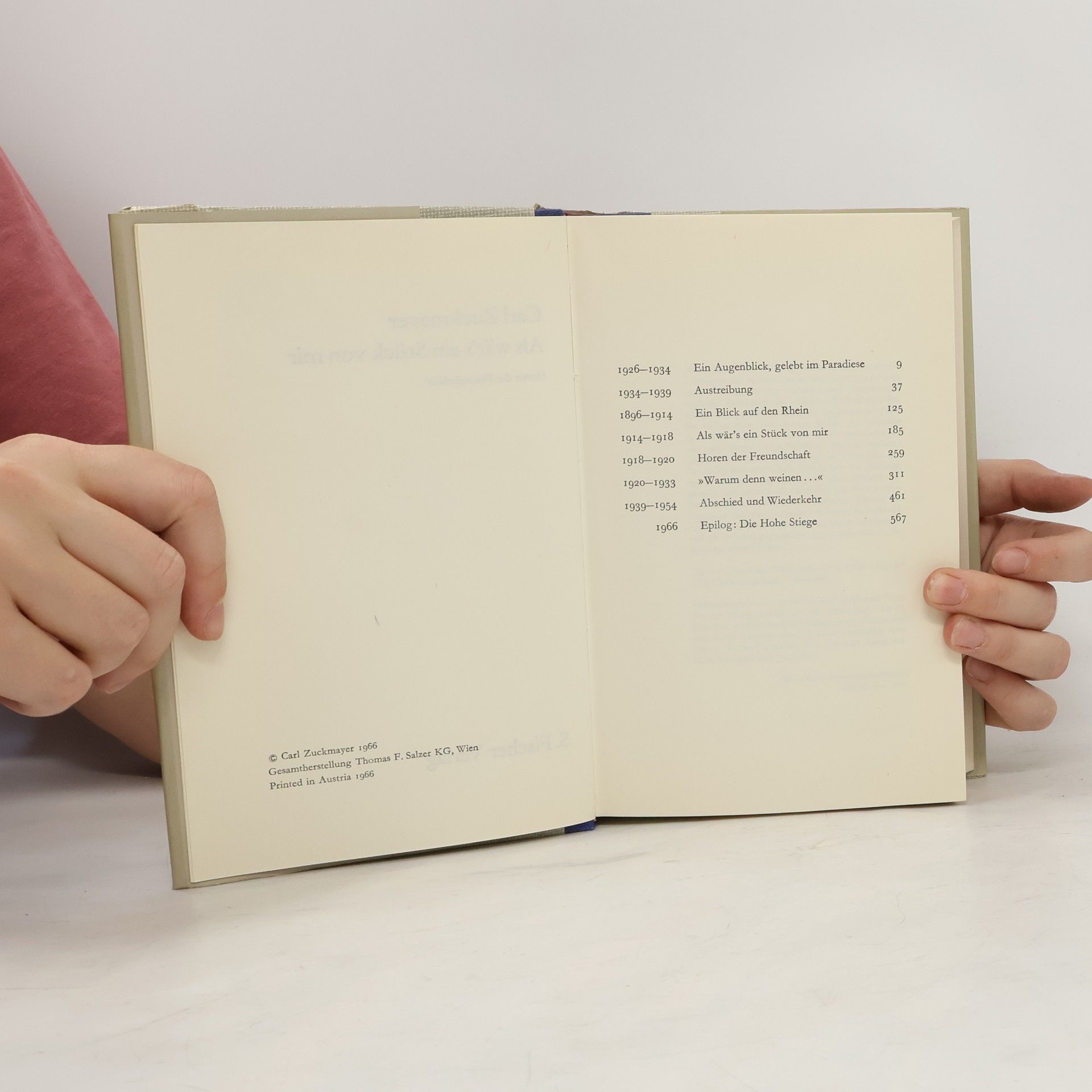 Carl Zuckmayer Als wär’s ein Stück von mir