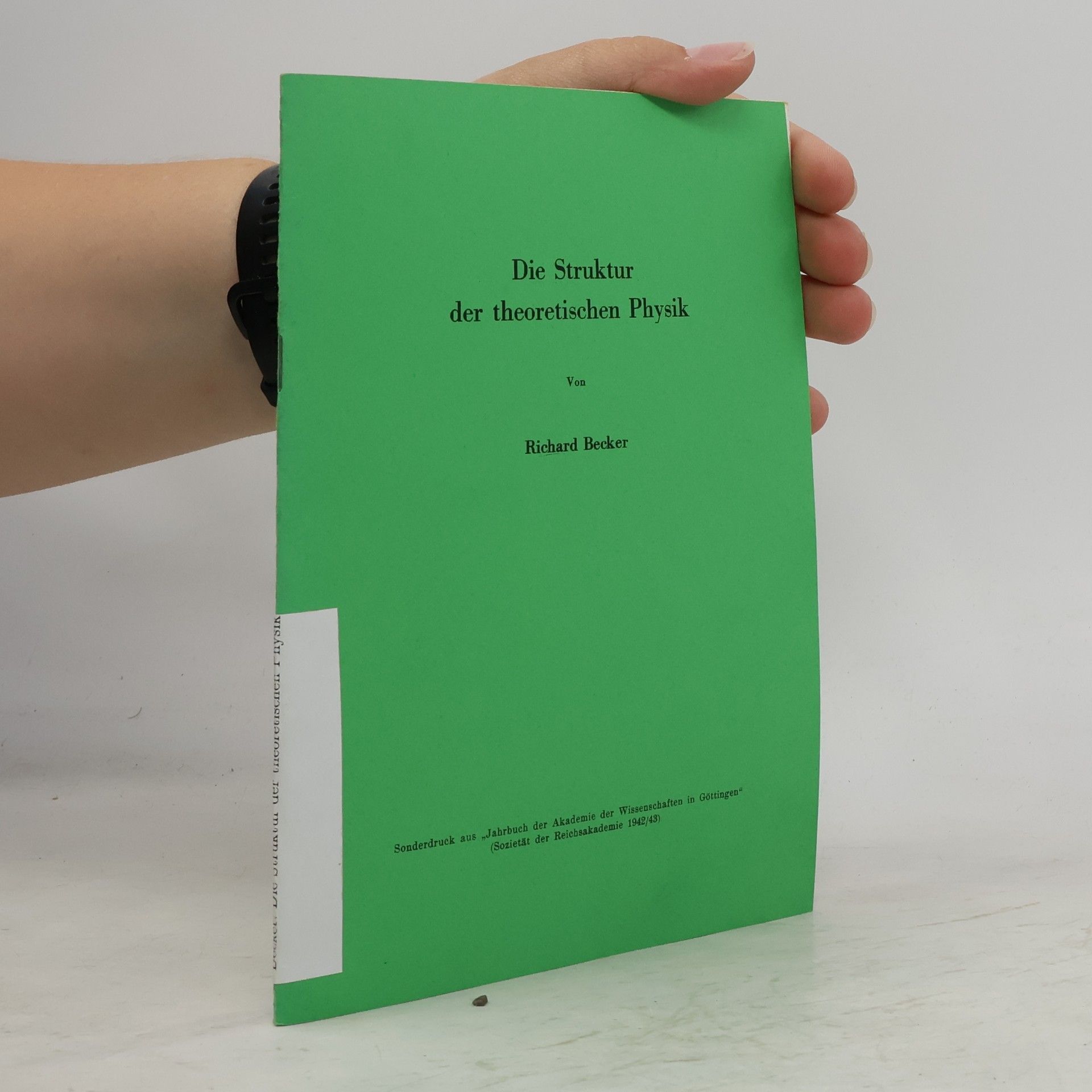Richard Becker Die struktur der theoretischen Physik