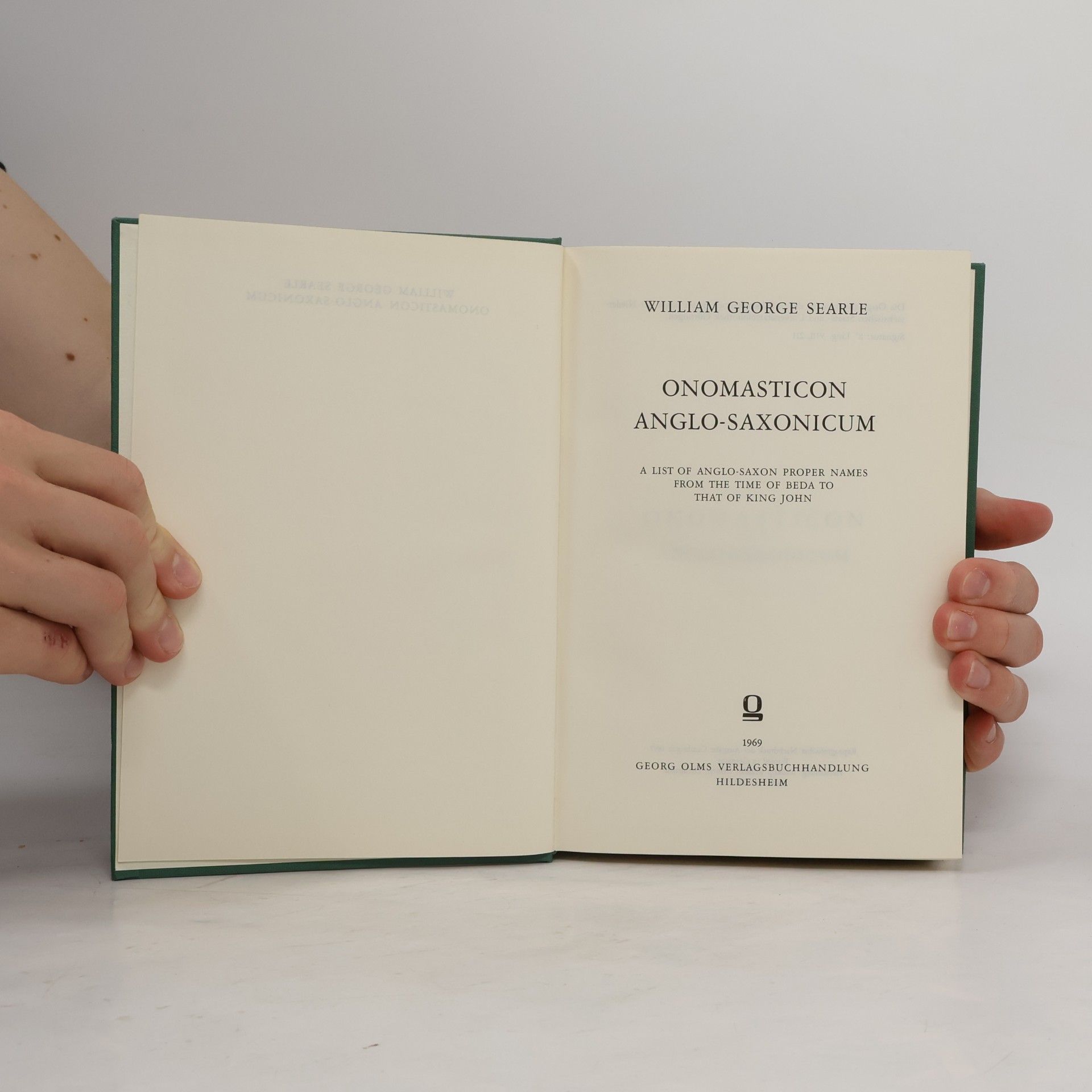 William George Searle Onomasticon Anglo Saxonicum
