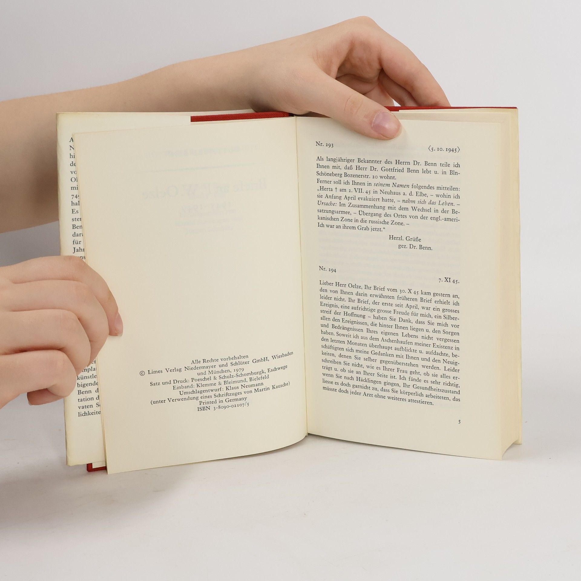 Gottfried Benn Briefe an F. W. Oelze 1945-1949
