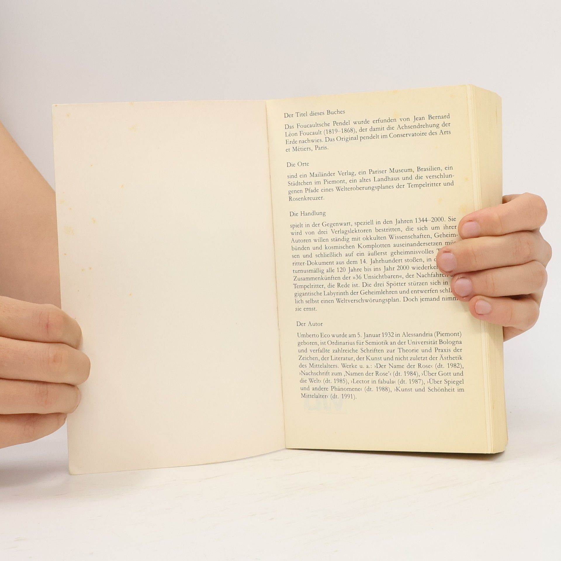 Umberto Eco Das Foucaultsche Pendel