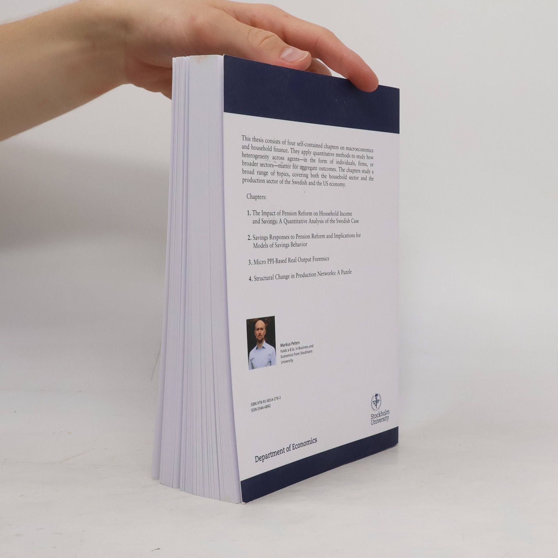 Markus Peters Essays on Savings Behavior, Inflation Measurement, and Growth No. 121