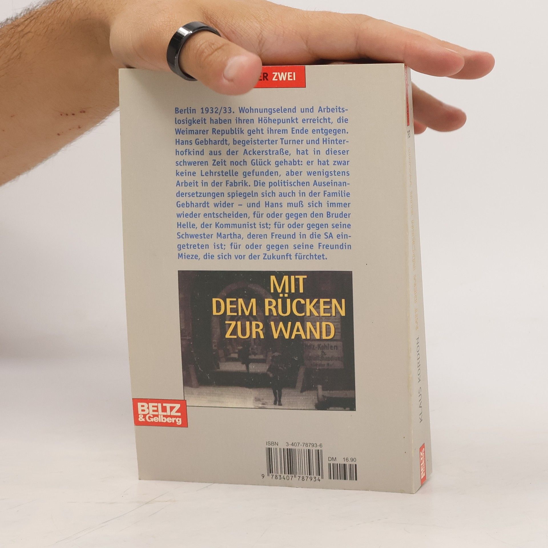 Klaus Kordon Mit dem Rücken zur Wand