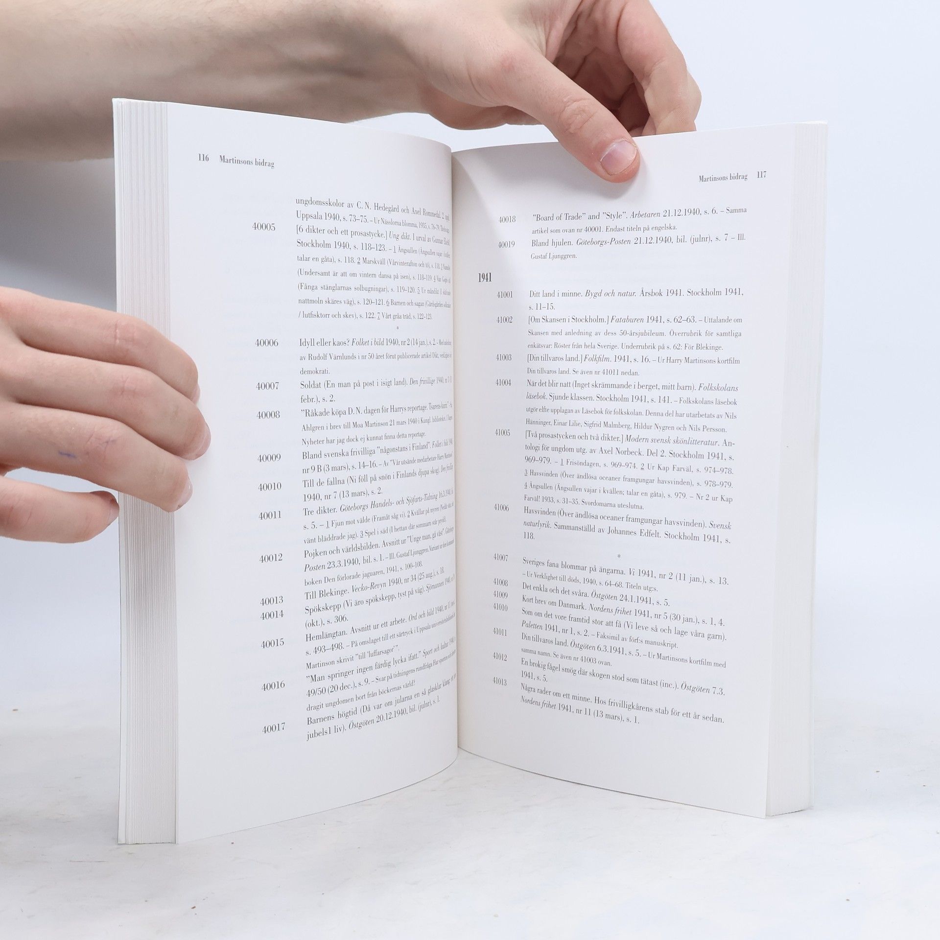 Carl-Otto von Sydow Harry Martinsons bibliografi