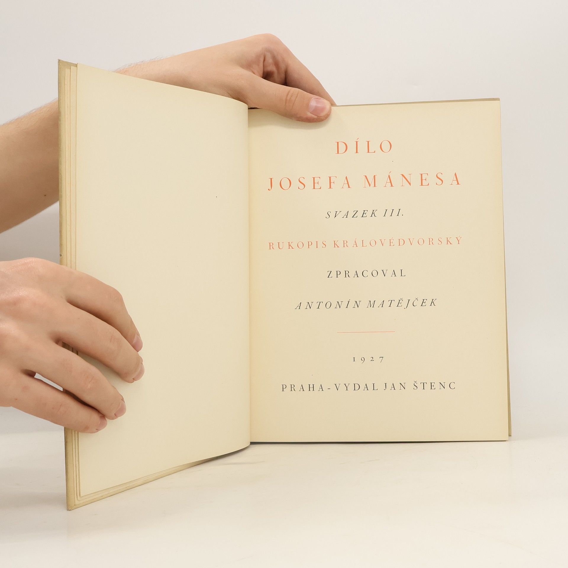 Antonín Matějček Dílo Josefa Mánesa III.