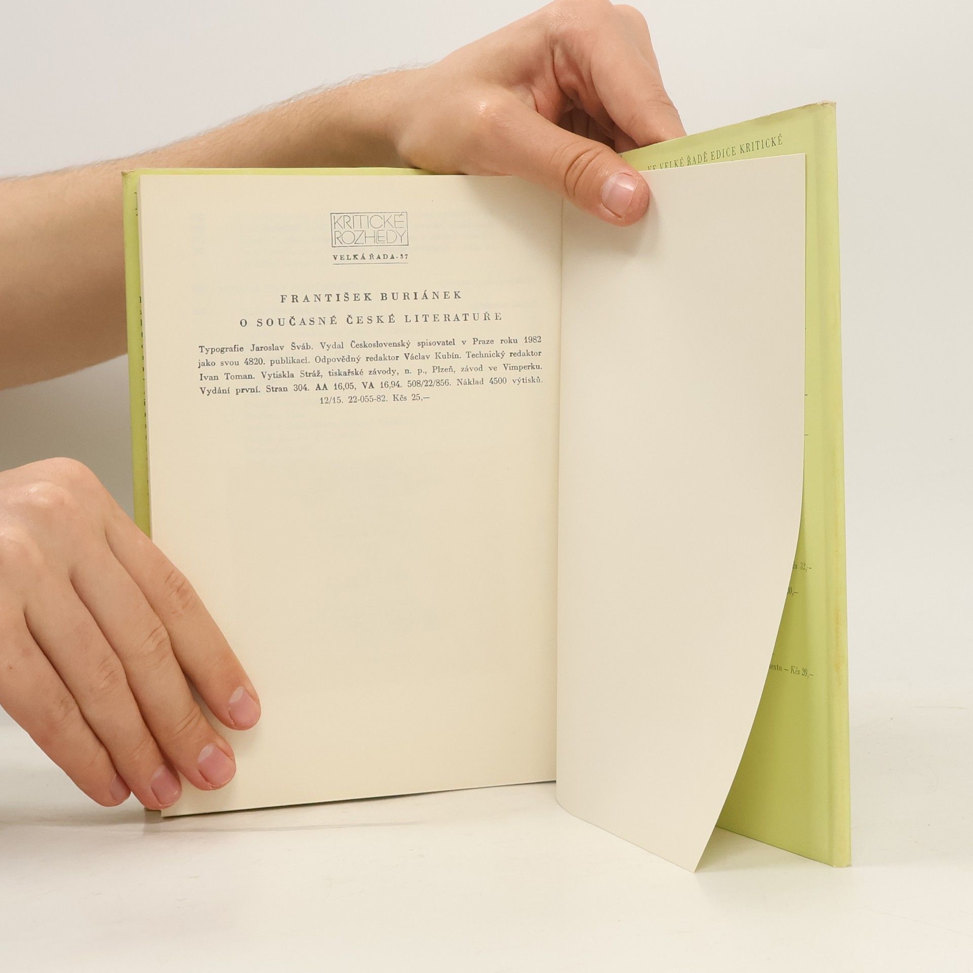 František Buriánek O současné české literatuře : výbor z kritických statí 1945-1980