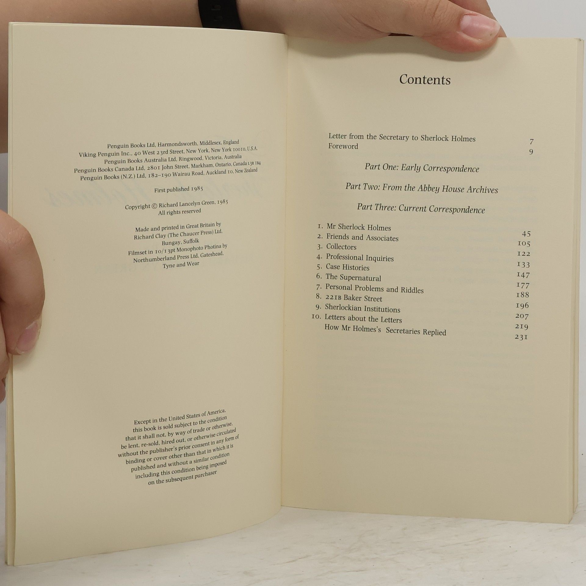 Richard Lancelyn Green Letters to Sherlock Holmes
