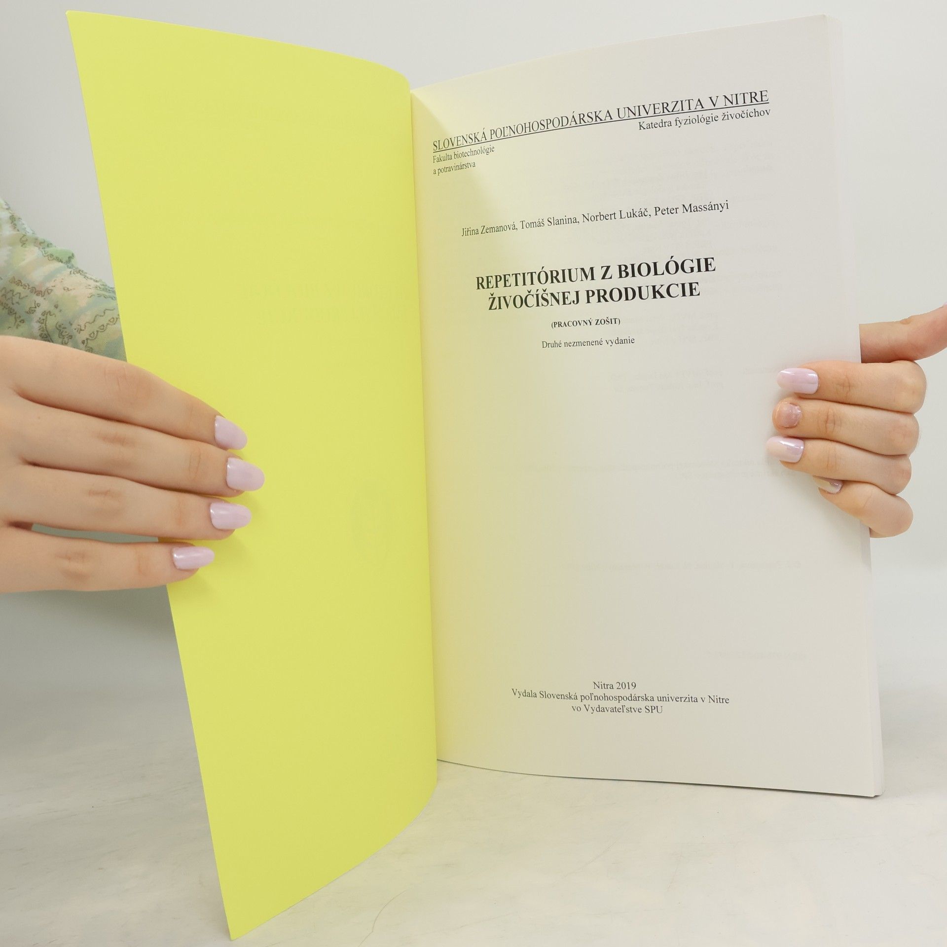 Jiřina Zemanová Repetitórium z biológie živočíšnej produkcie (Pracovný zošit)