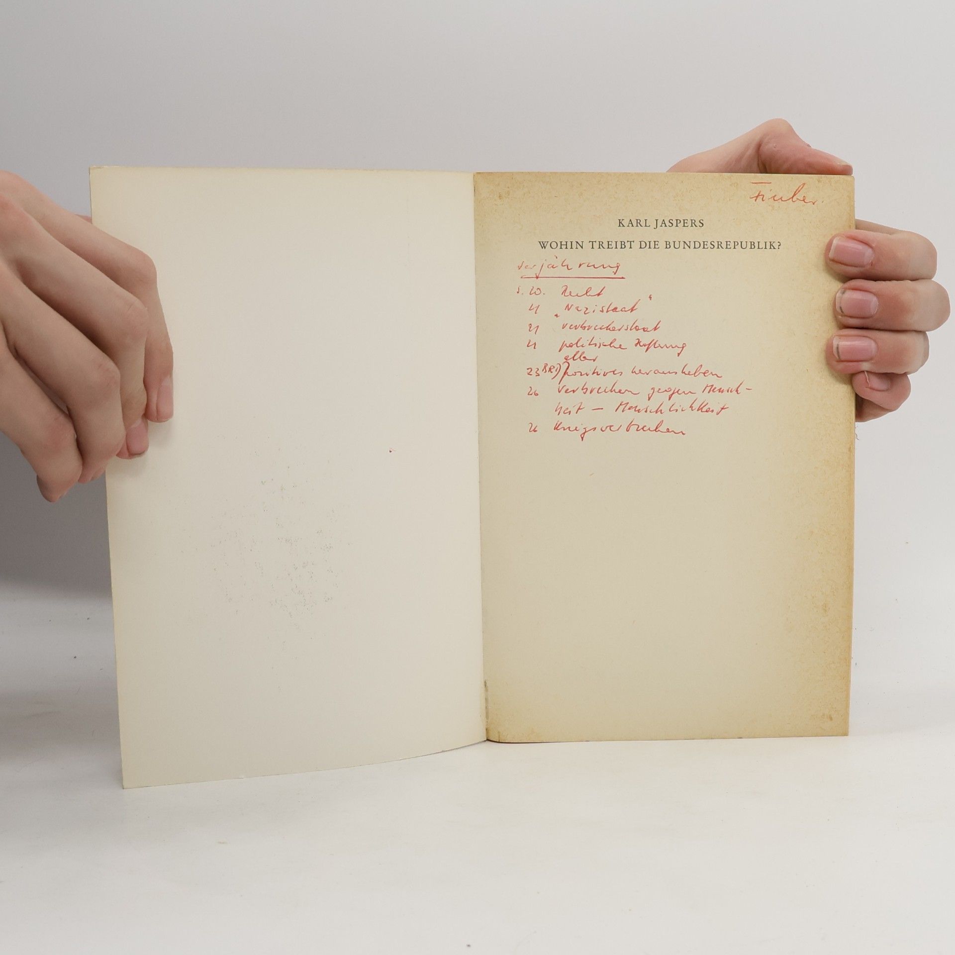 Karl Jaspers Antwort. Zur Kritik meiner Schrift „Wohin treibt die Bundesrepublik"?