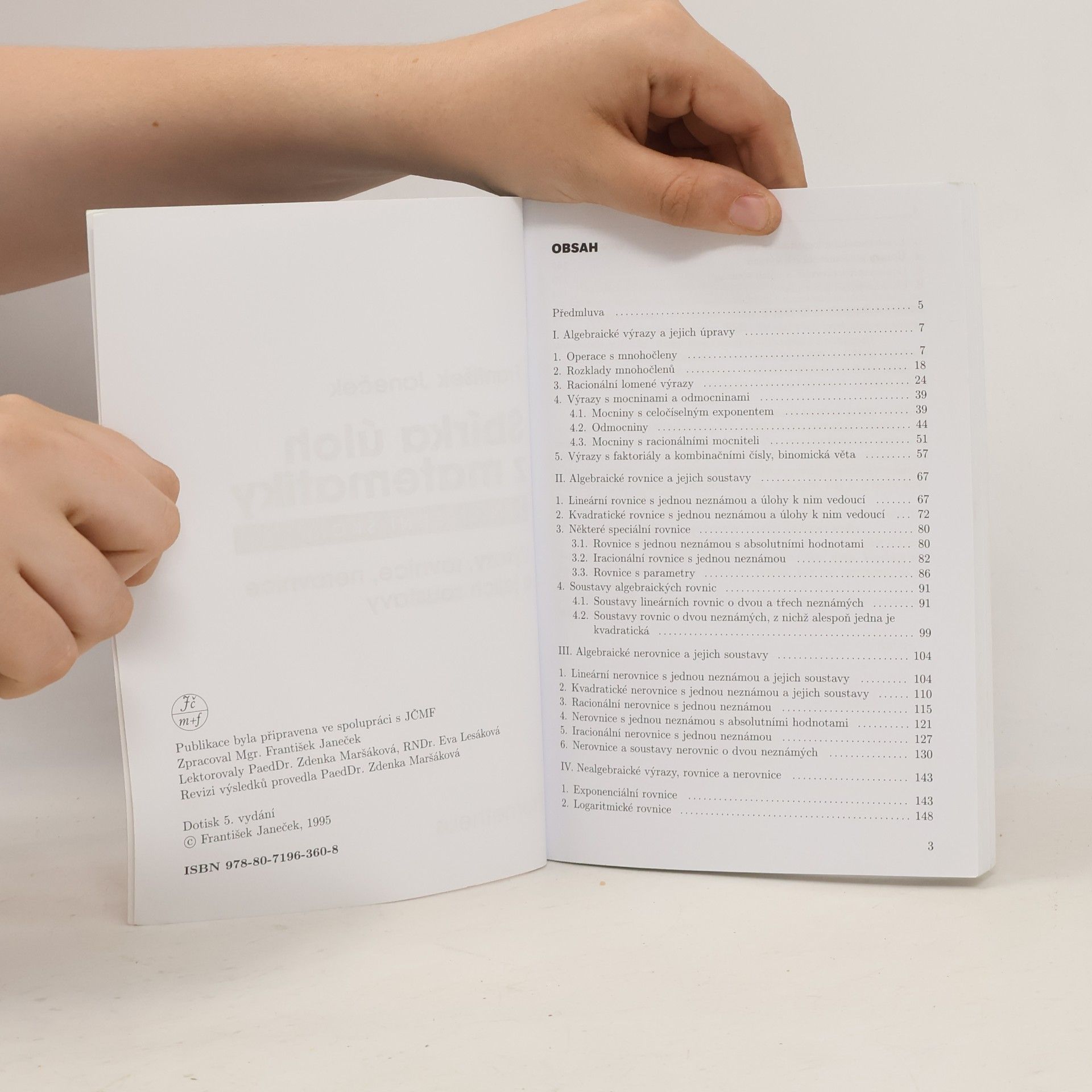 František Janeček Sbírka úloh z matematiky pro střední školy