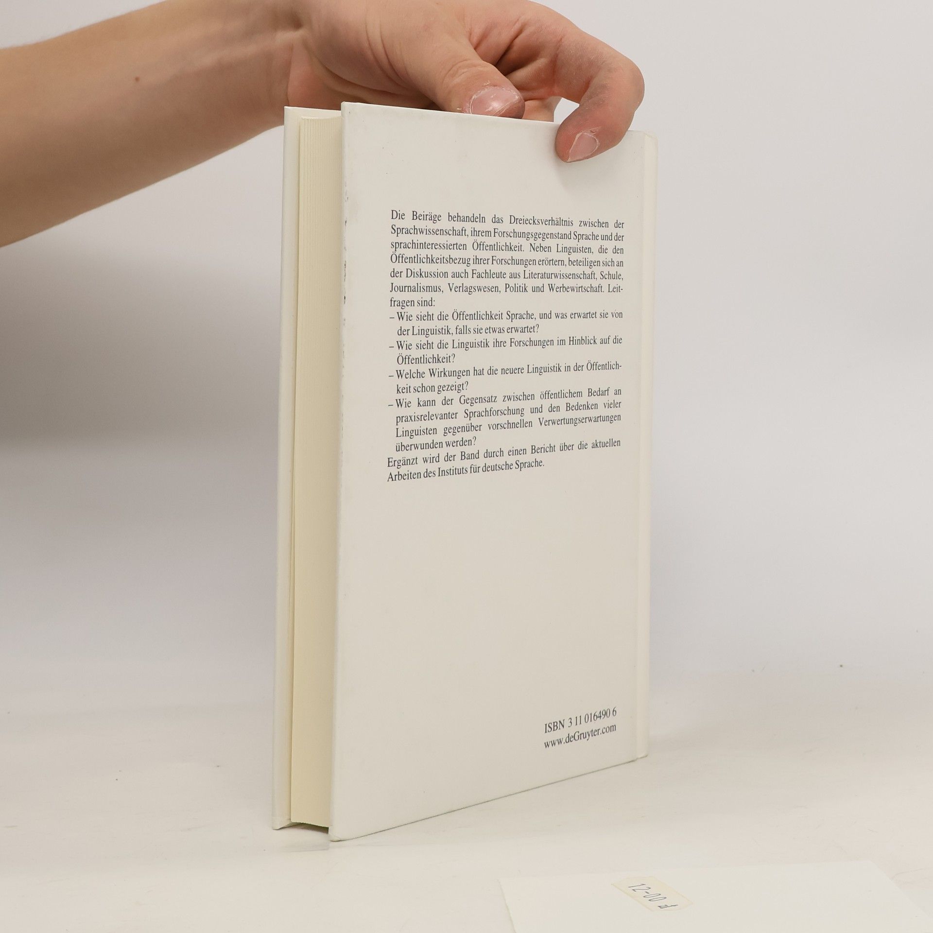 Gerhard Stickel Jahrbuch des Instituts für Deutsche Sprache - 1998: Sprache – Sprachwissenschaft – Öffentlichkeit