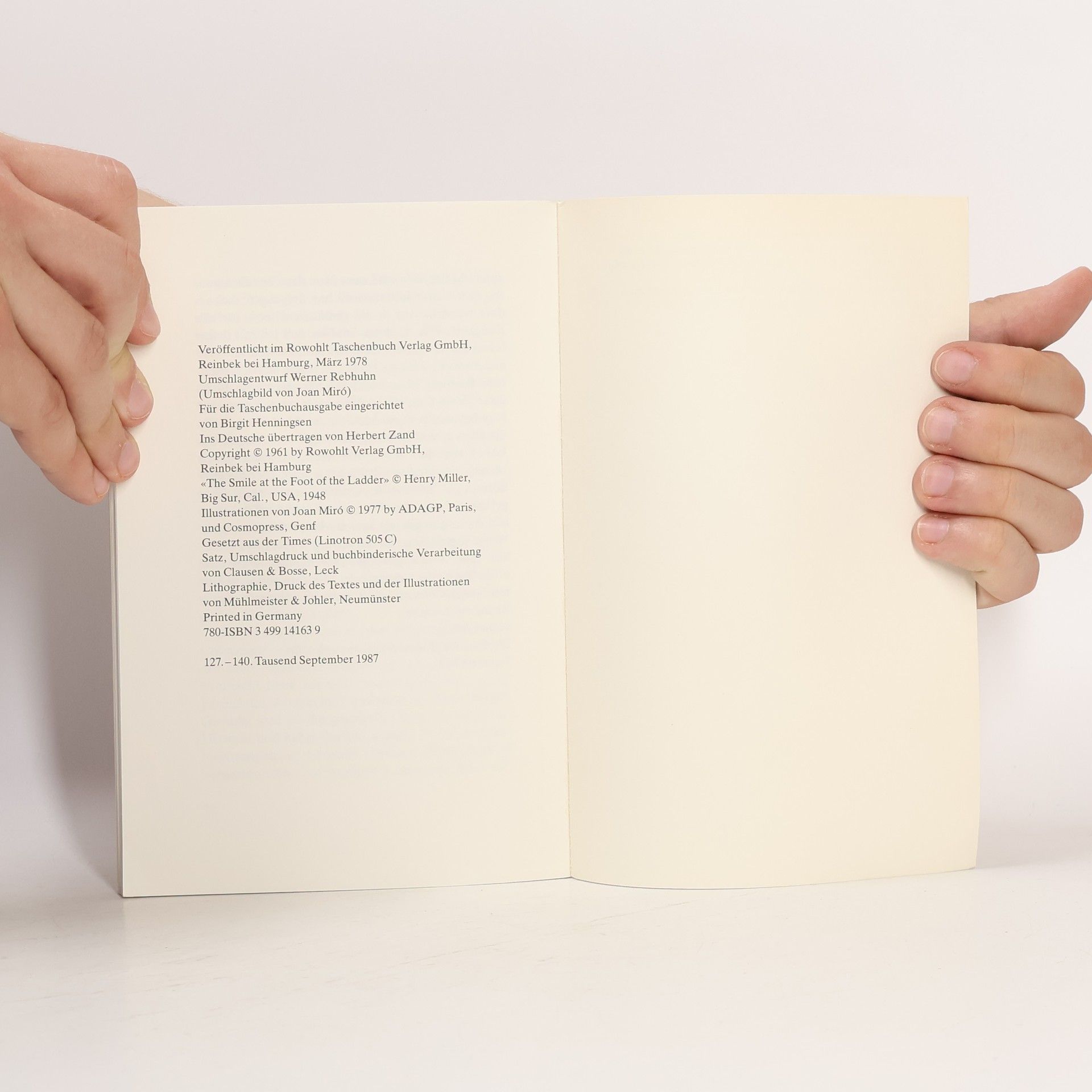 Henry Miller Das Lächeln am Fuße der Leiter