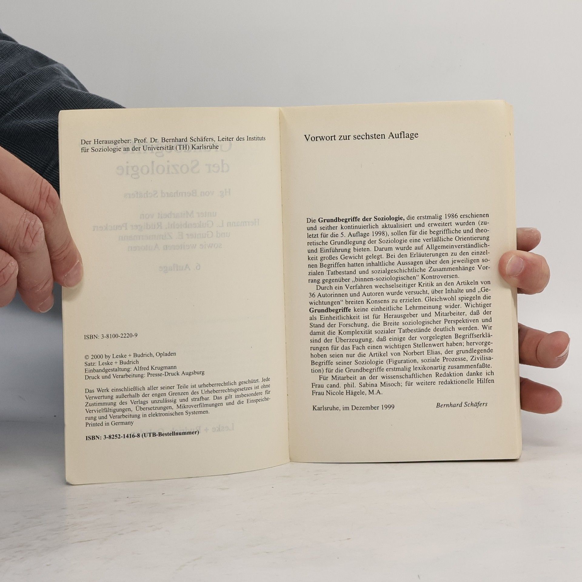 Bernhard Schäfers Grundbegriffe der Soziologie