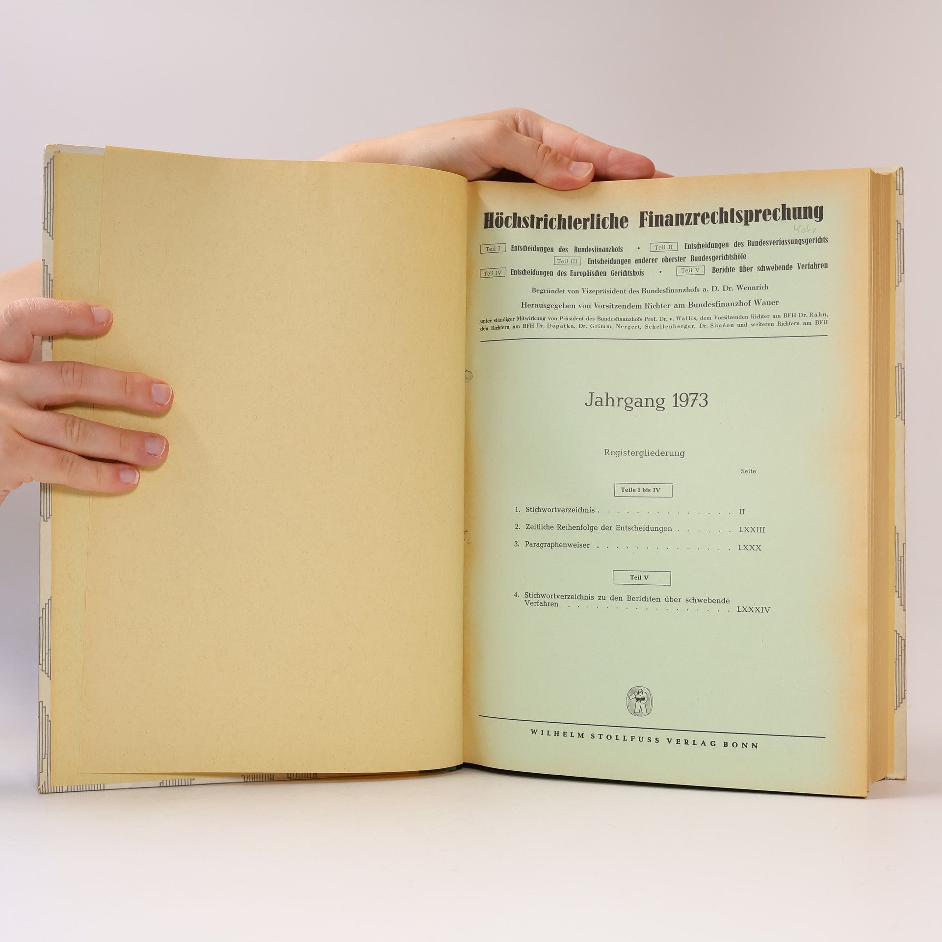 Kolektiv autorů Höchstrichterliche Finanzrechtsprechung 1973