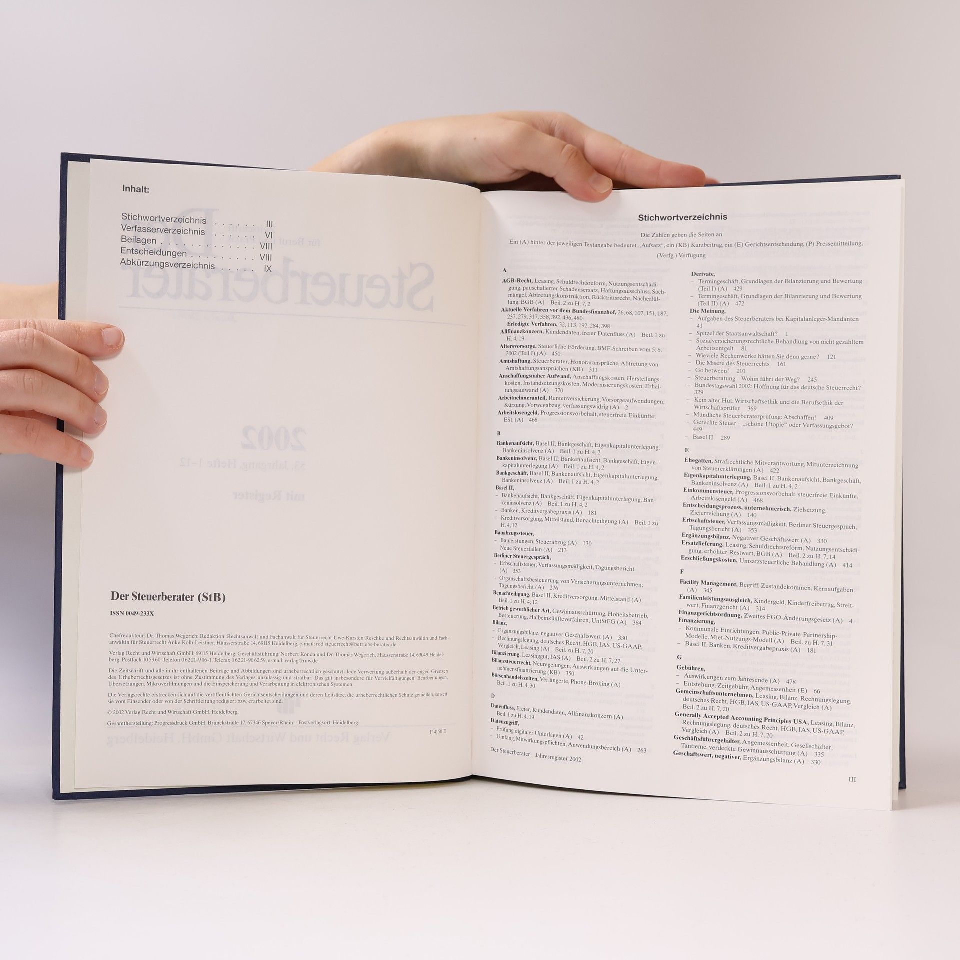 Autores varios Der Steuerberater 2002