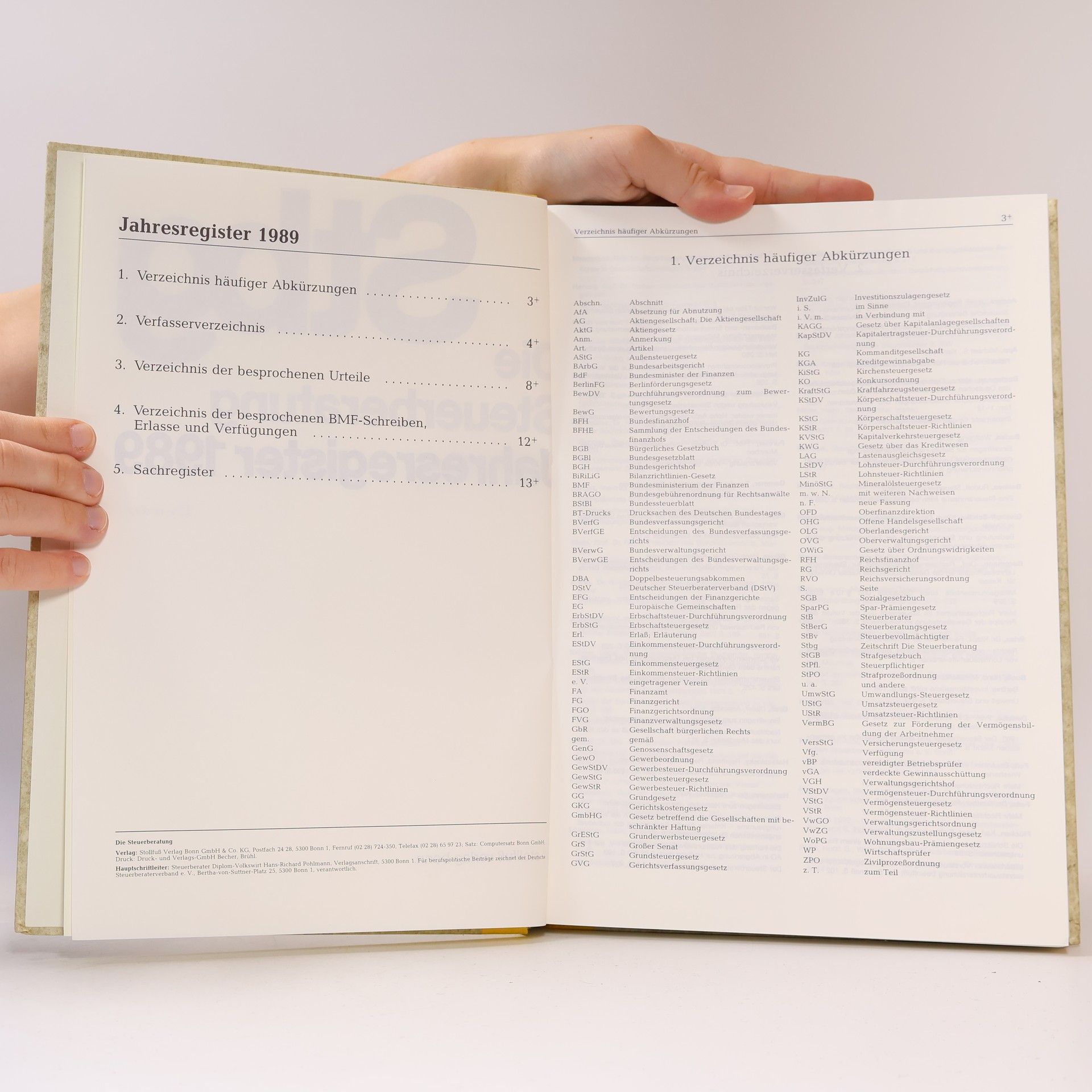 Autorenkollektiv Die Steuerberatung 1989