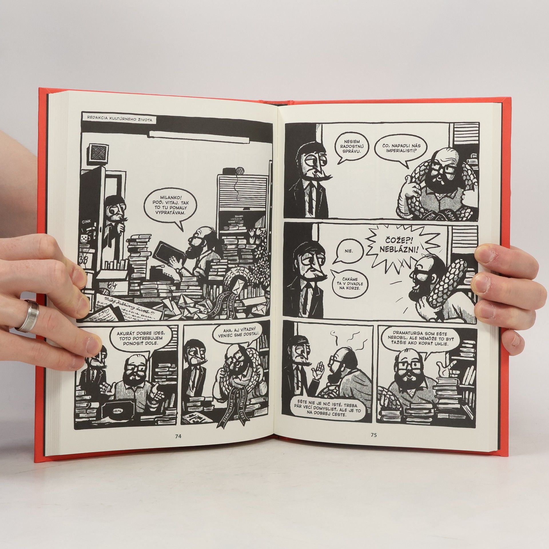Ďuro Balogh Radostná správa. Komiksový príbeh Lasicu a Satinského z čias, ktoré humoru nepriali