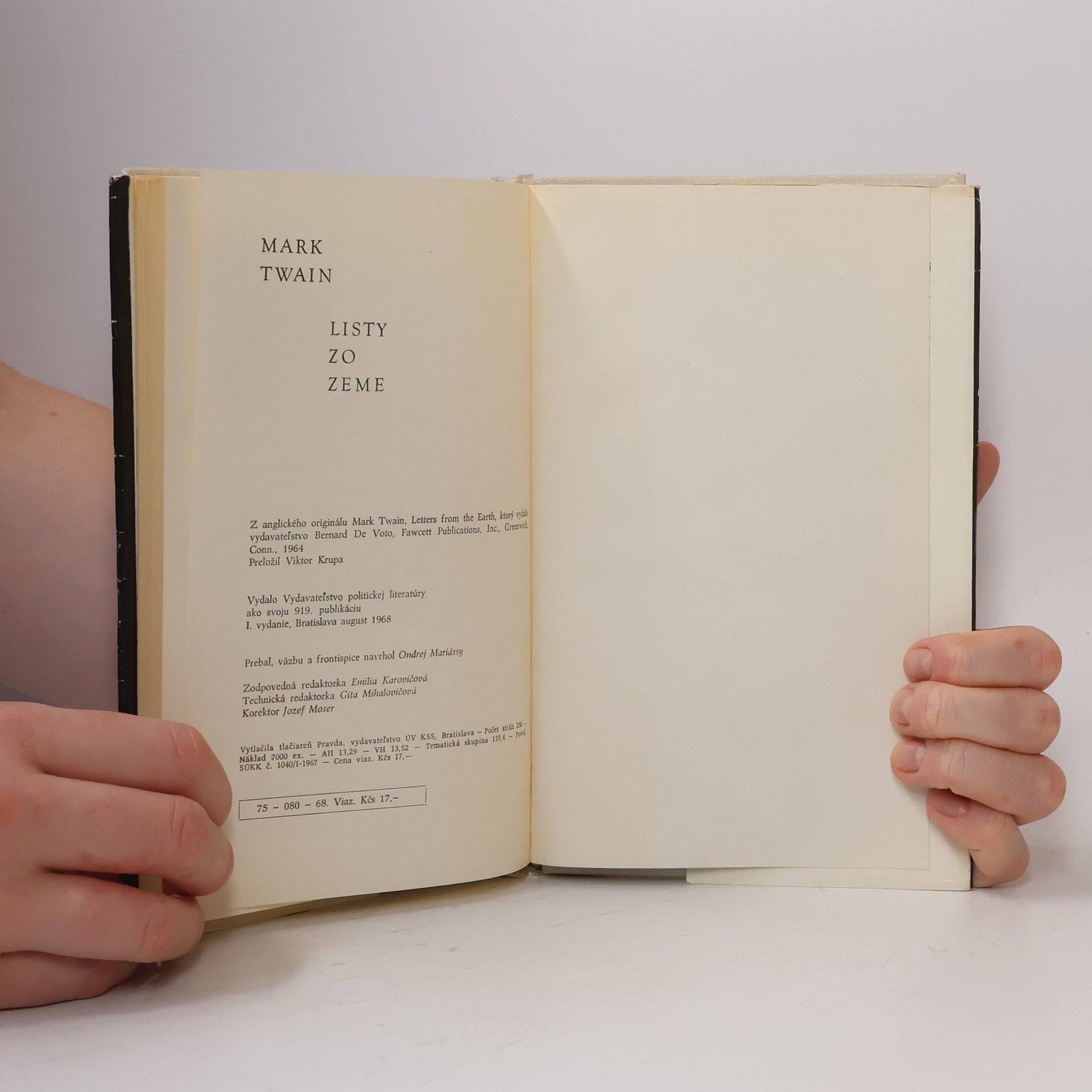 Mark Twain Listy zo zeme