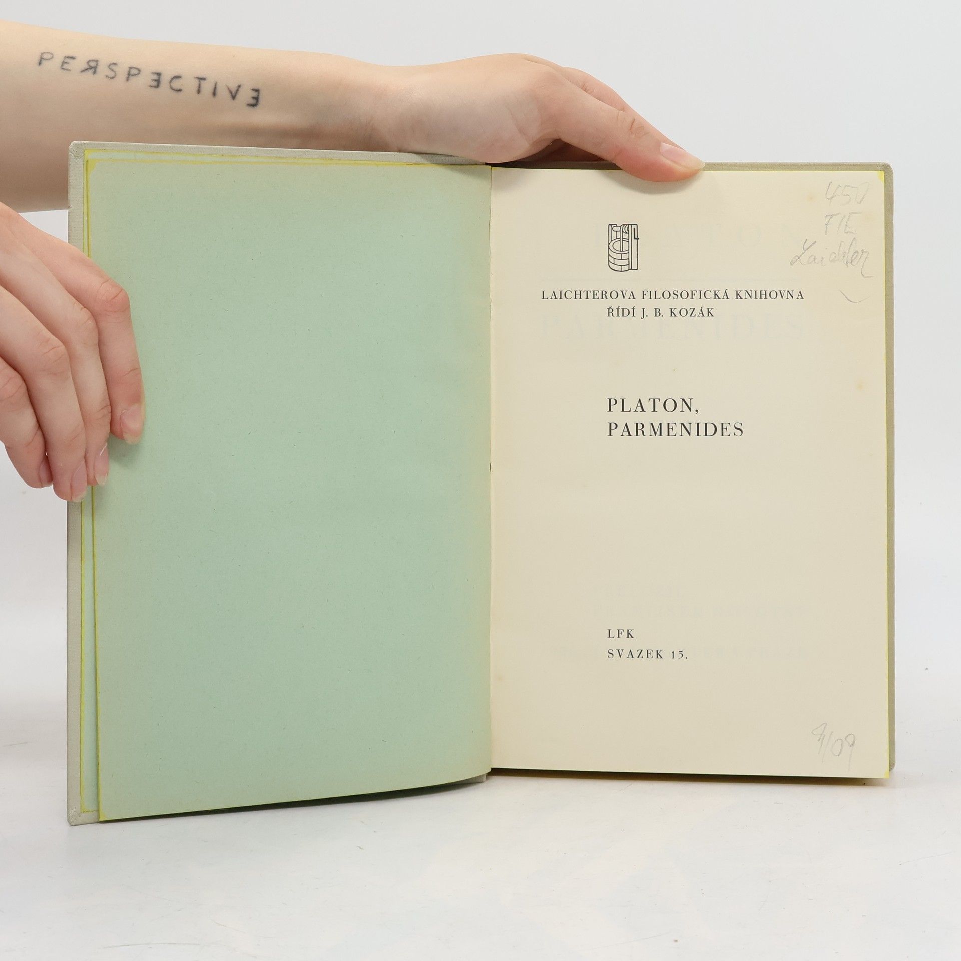 Plato Platonovy spisy. Parmenides