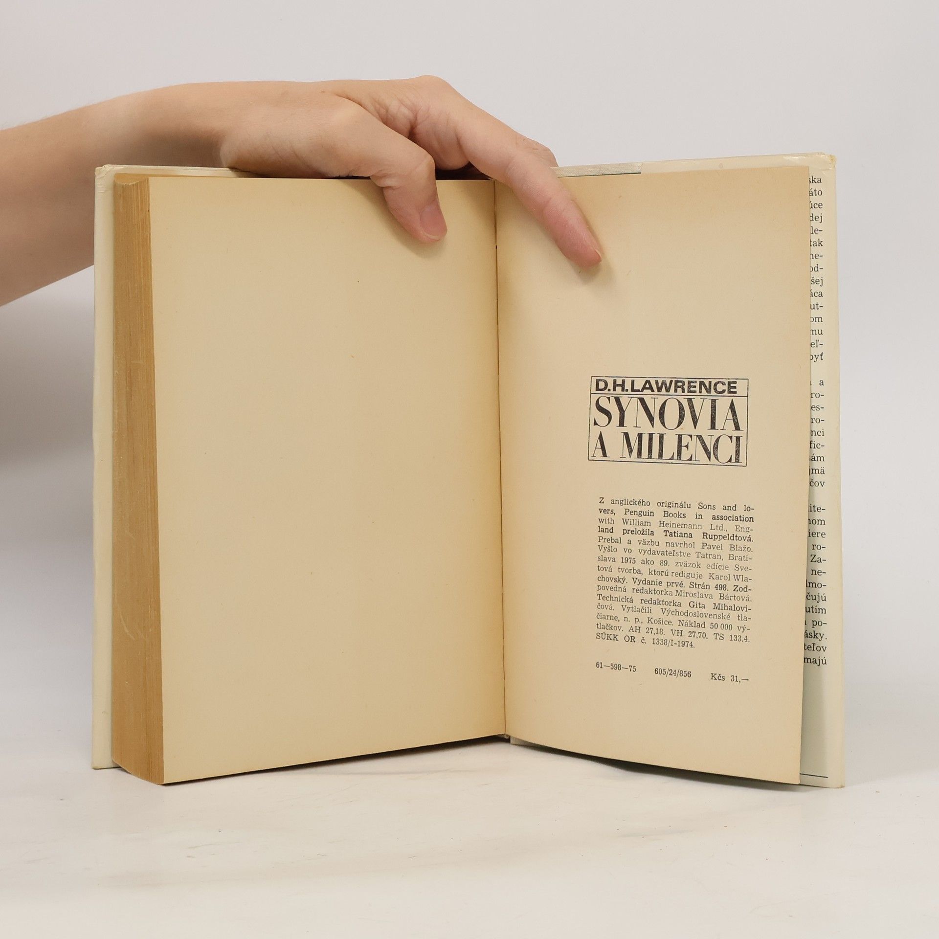 David Herbert Lawrence Synovia a milenci