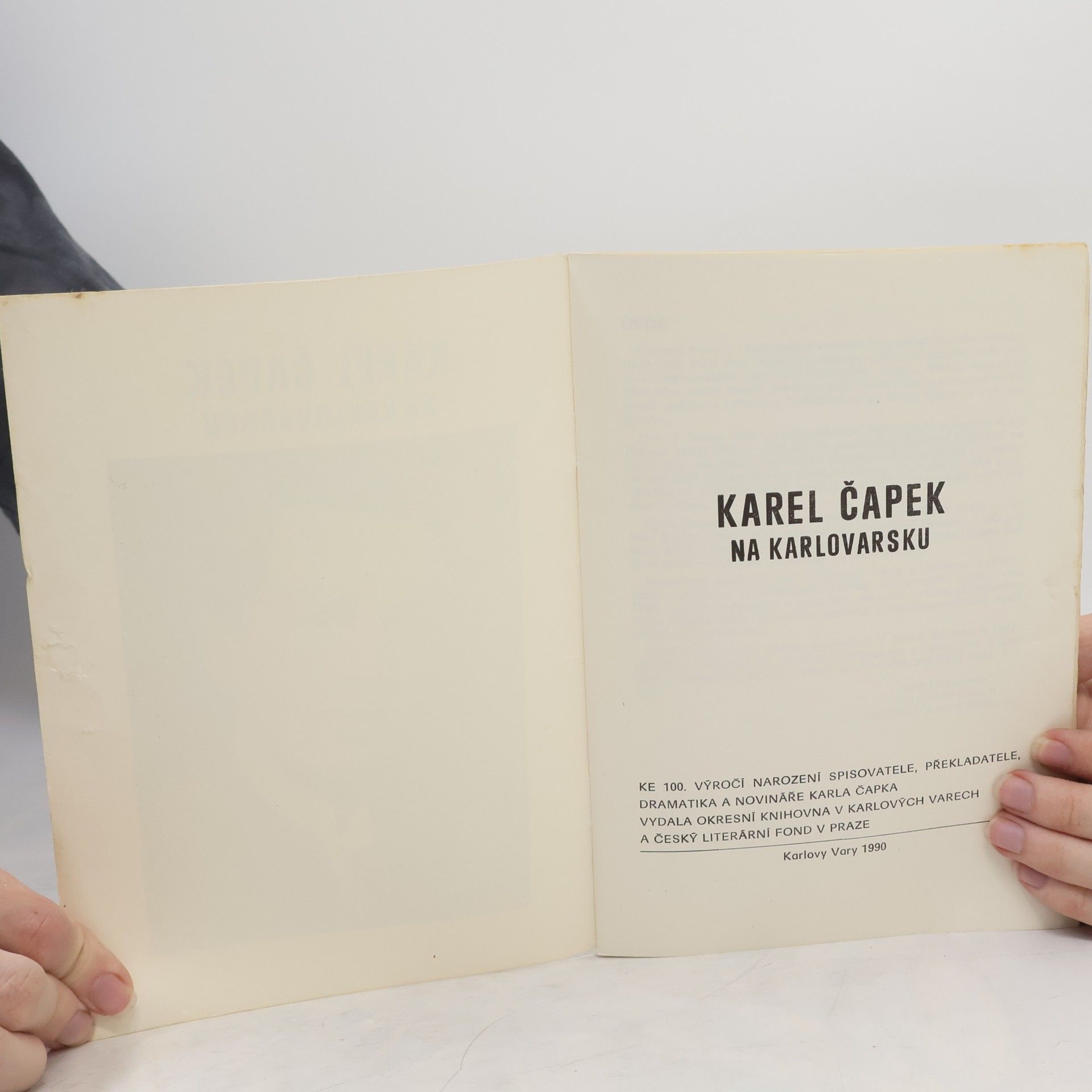 Hana Kopecká Karel Čapek na Karlovarsku