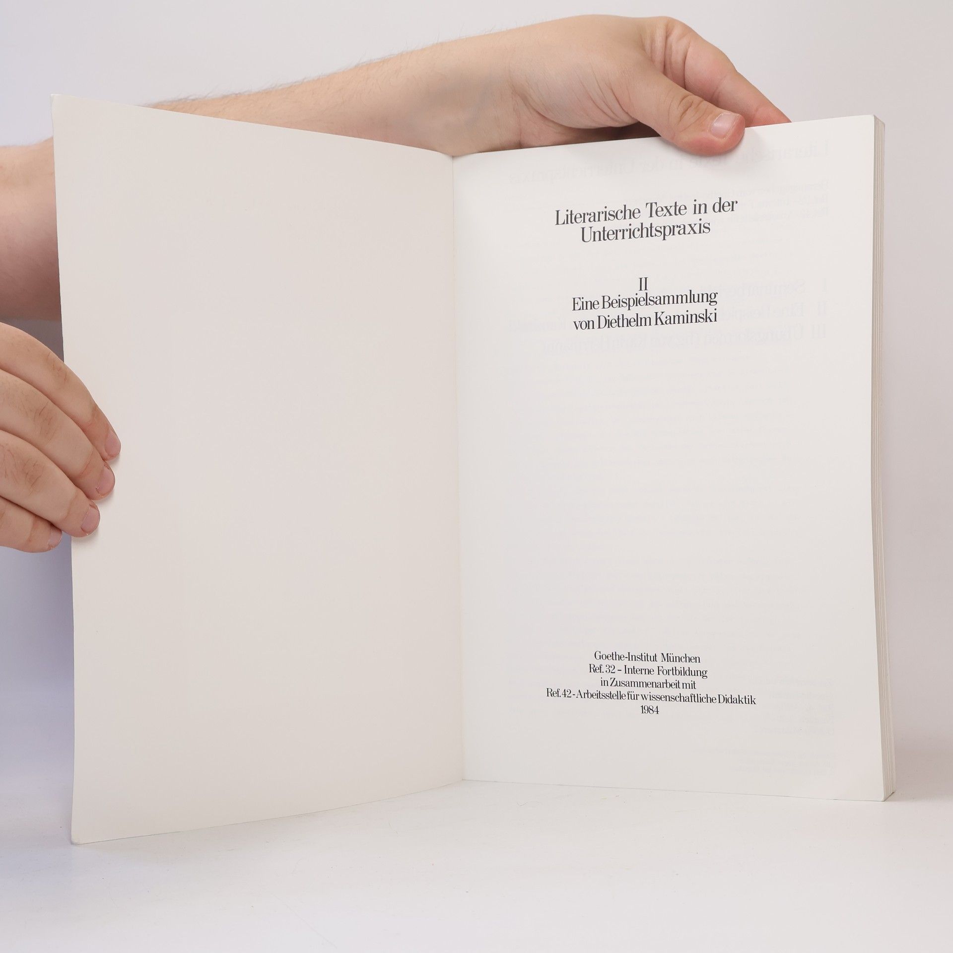 Diethelm Kaminski Literarische Texte in der Unterrichtspraxis II.