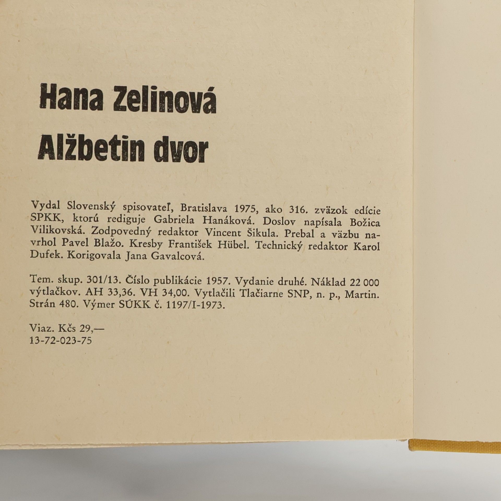 Hana Zelinová Alžbetin dvor