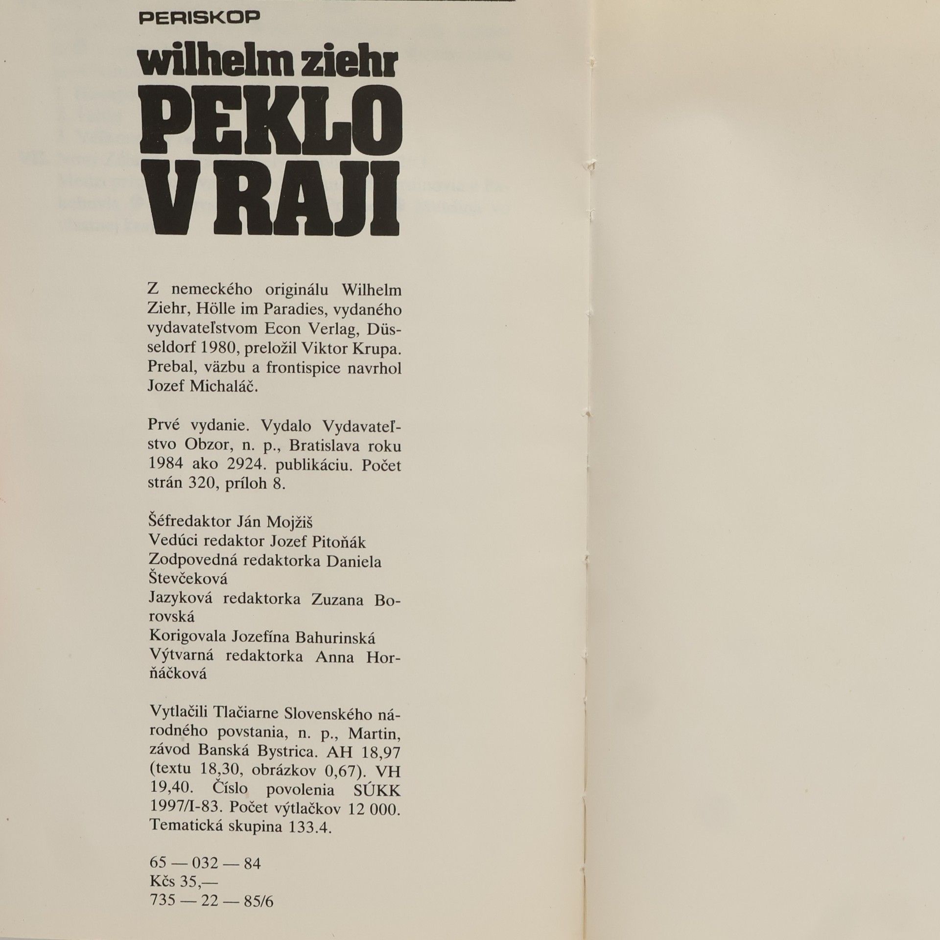 Wilhelm Ziehr Peklo v raji