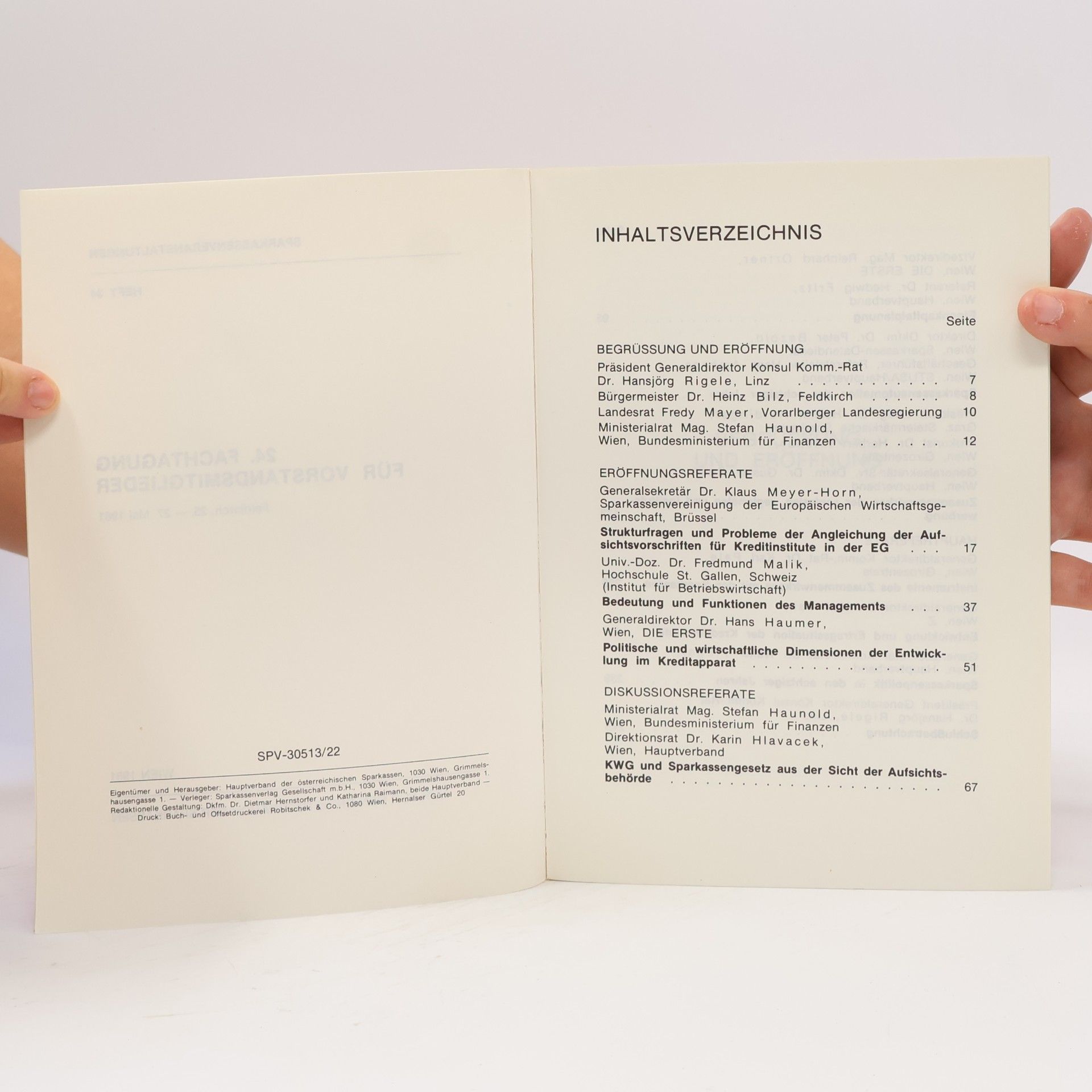 AA.VV. 24. Fachtagung für Vorstandsmitglieder Feldkirch 1981