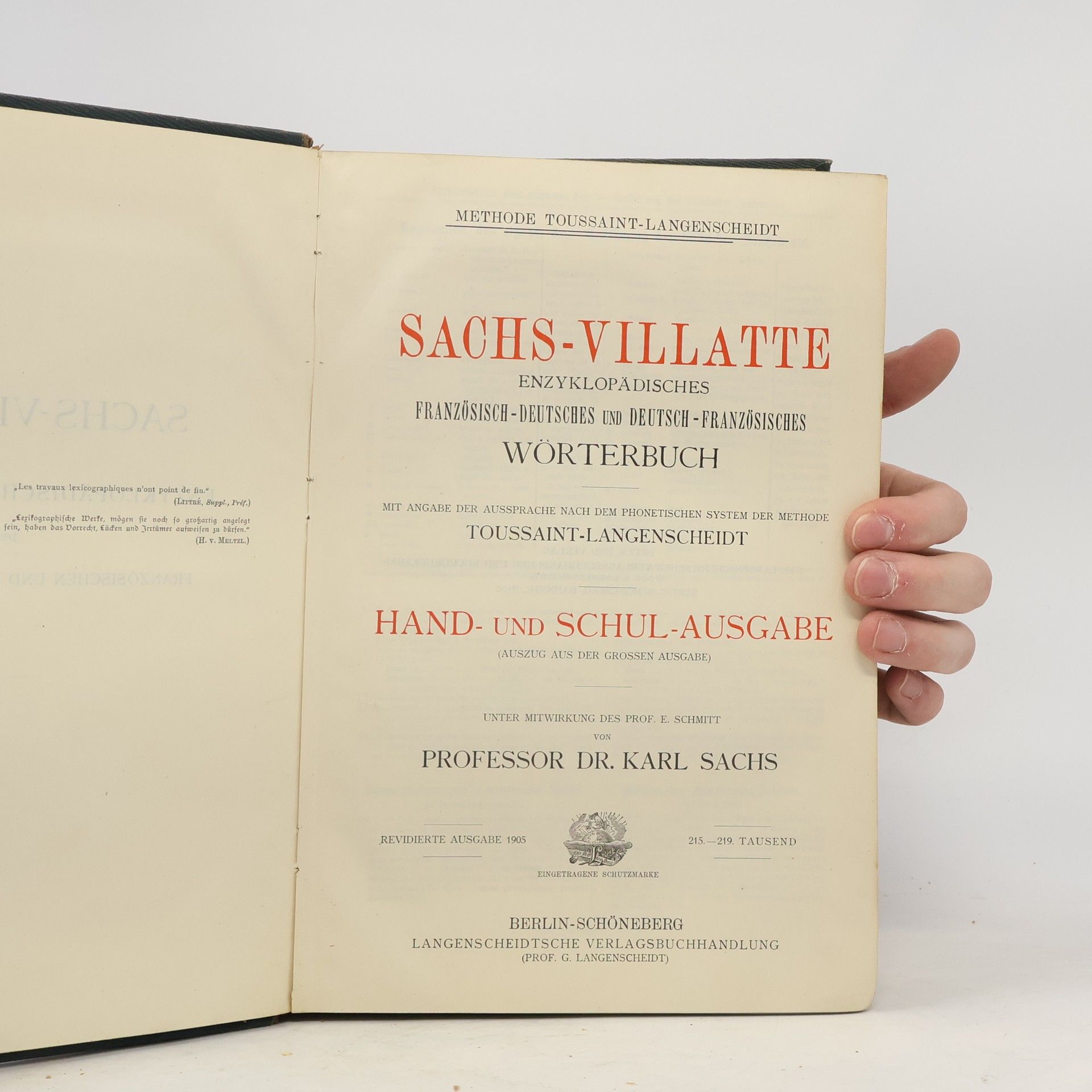 Karl Sachs Sachs-Villatte enzyklopädisches französisch-deutsches und deutsch-französisches Wörterbuch.