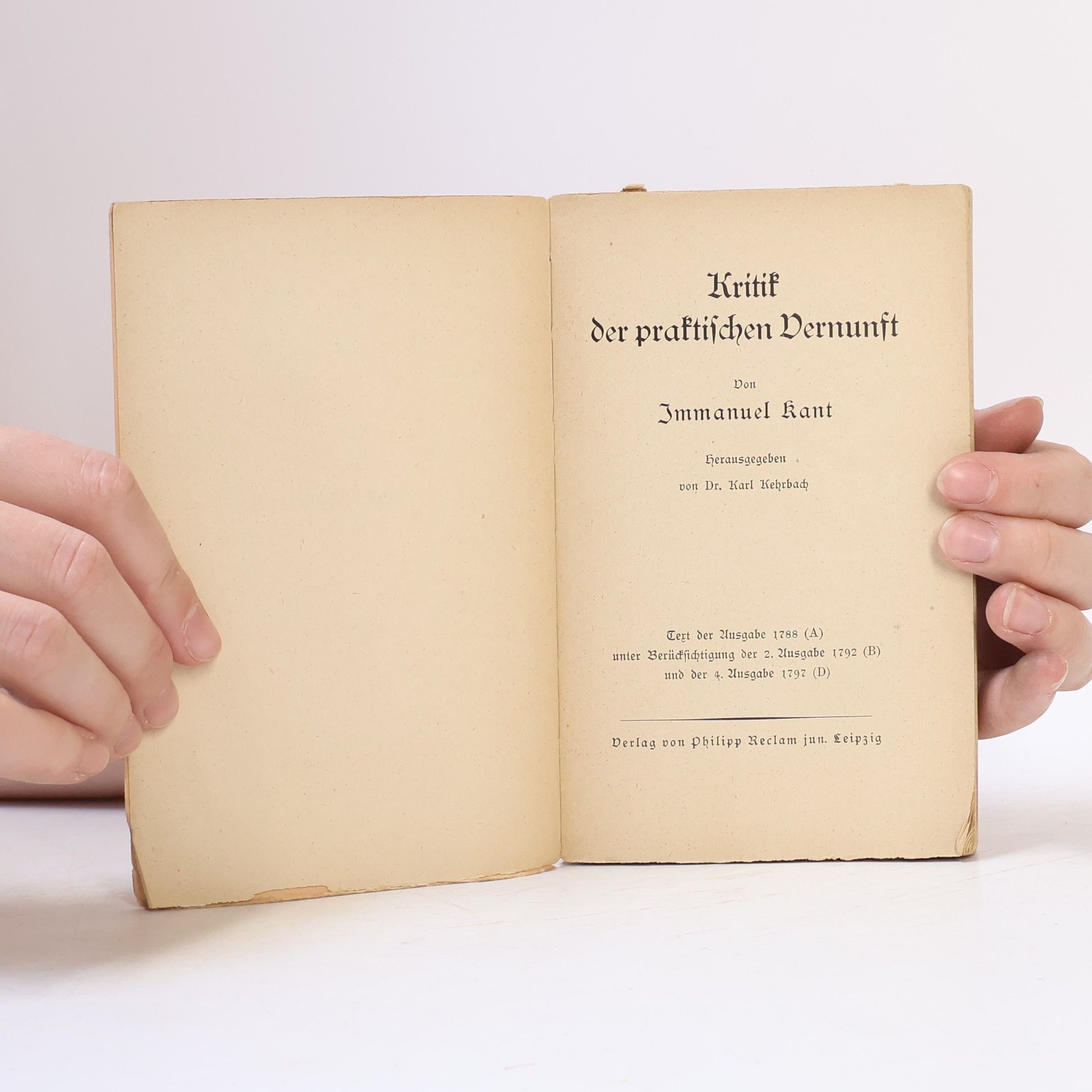 Immanuel Kant Kritik der praktischen Vernunst