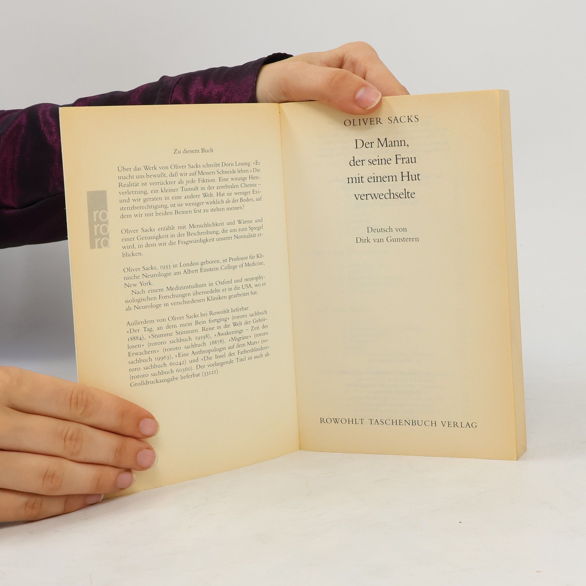 Oliver Sacks Der Mann, der seine Frau mit einem Hut verwechselte