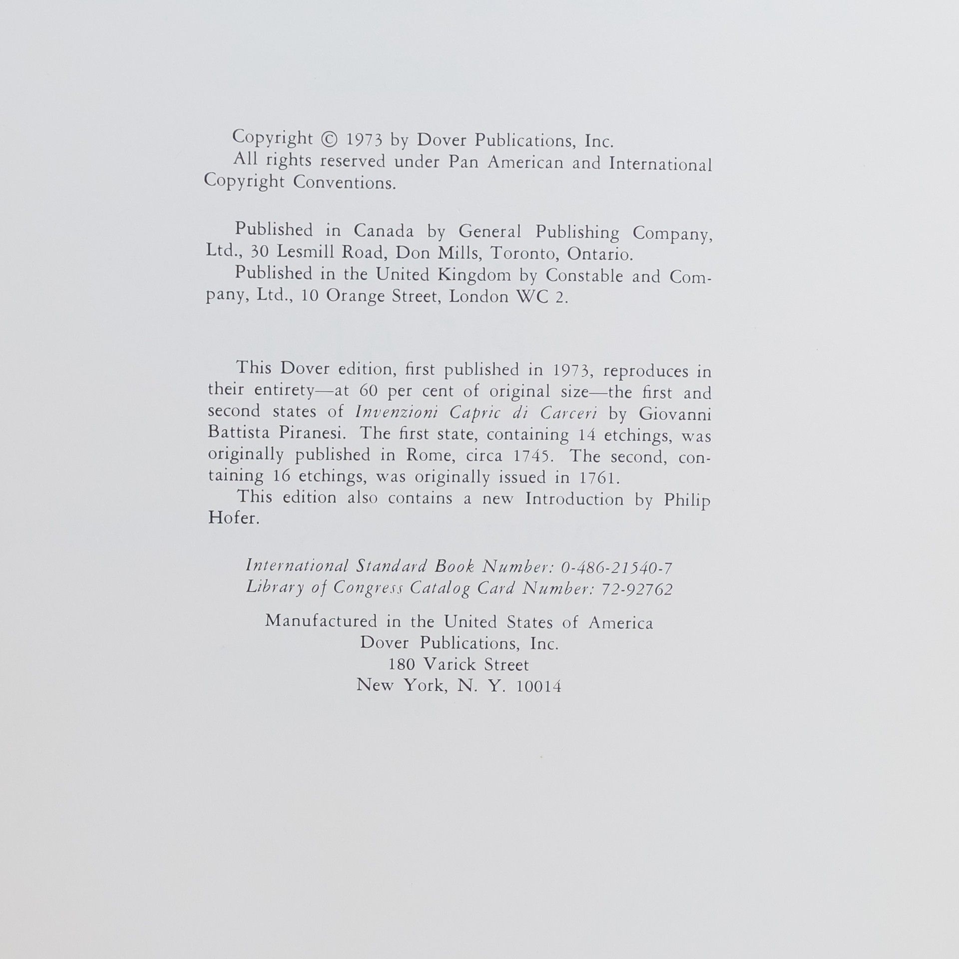 Autorenkollektiv Giovanni Batista Piranesi - THE PRISONS - Le Carceri