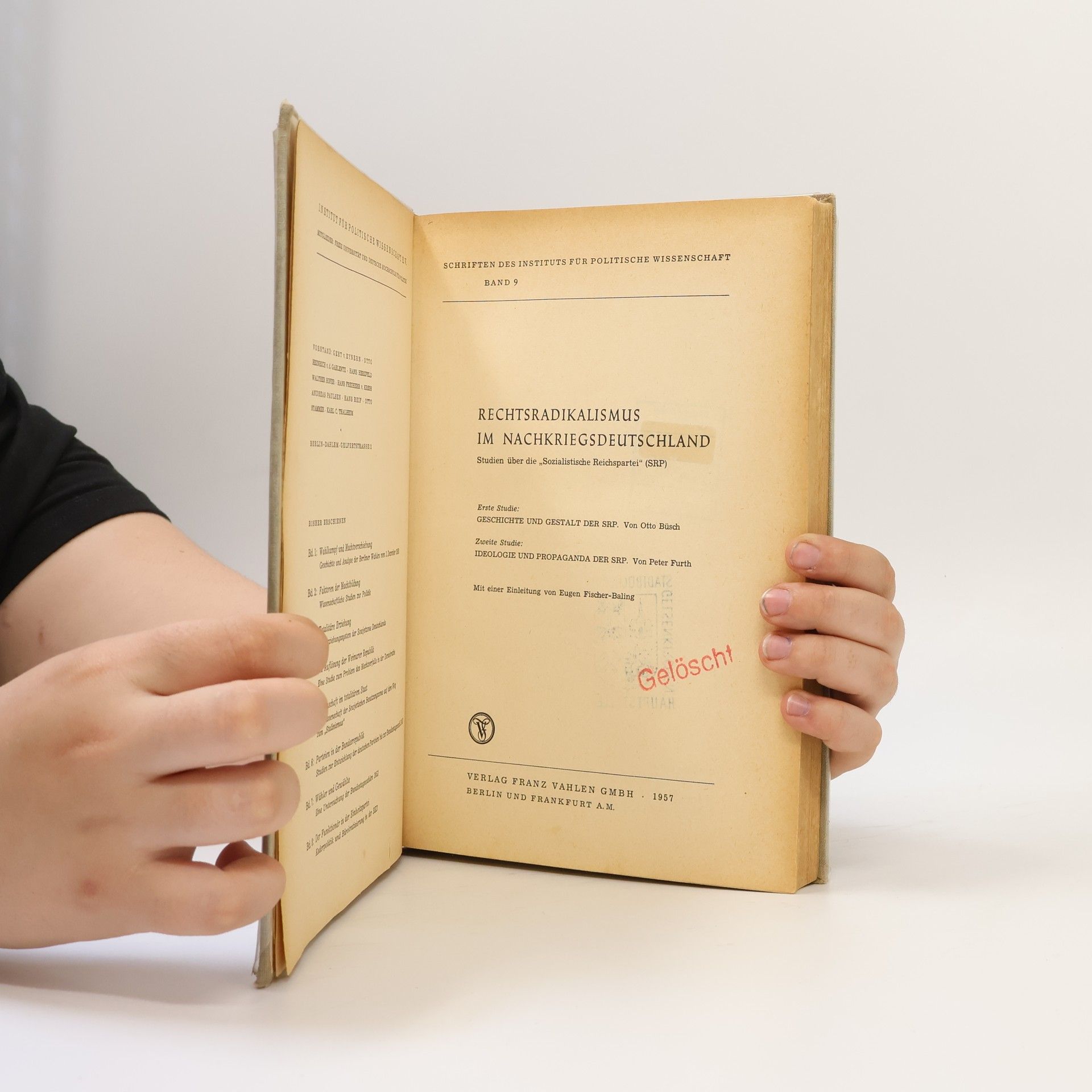 Otto Büsch Rechtsradikalismus im Nachkriegsdeutschland