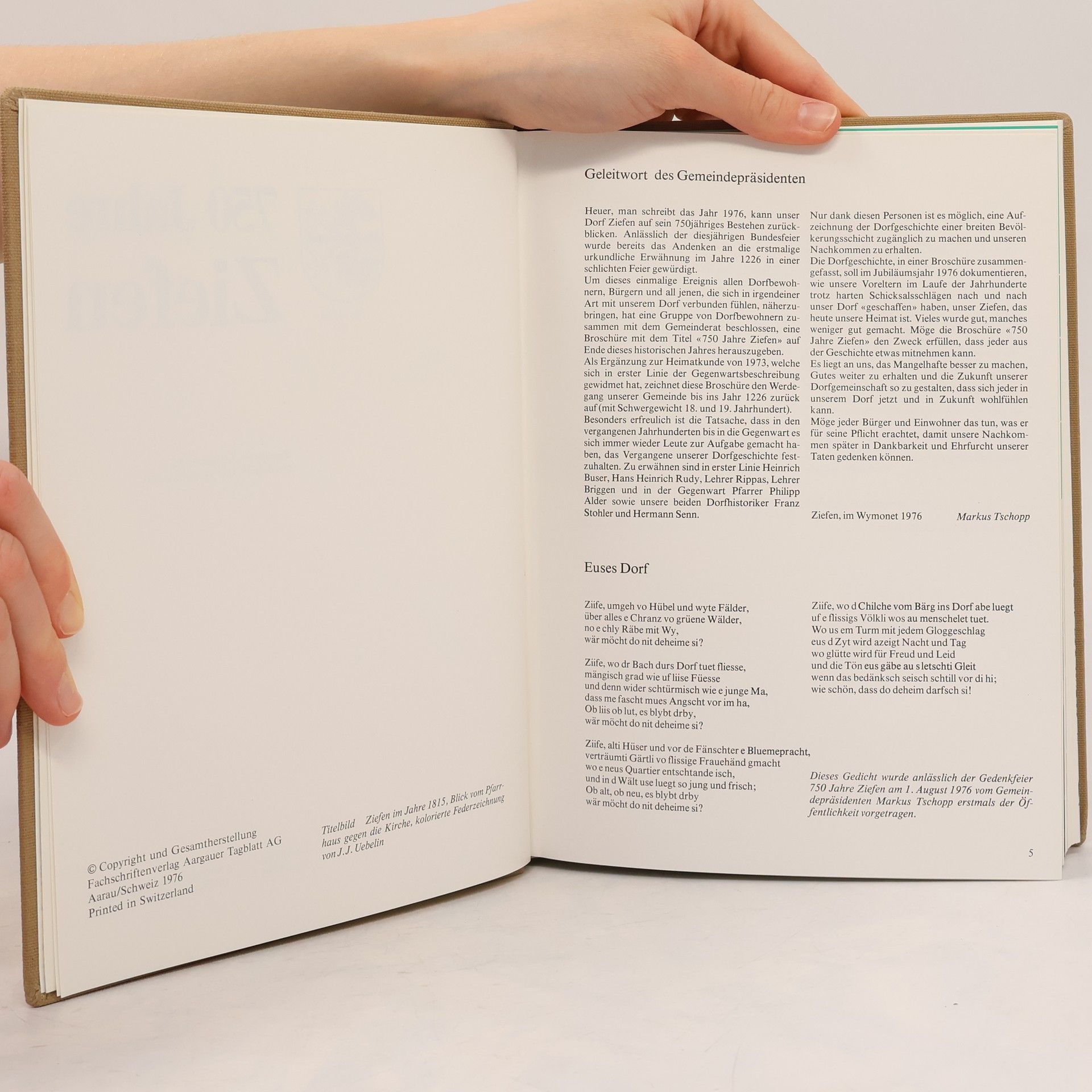 Autores varios 750 Jahre Ziefen, 1226-1976