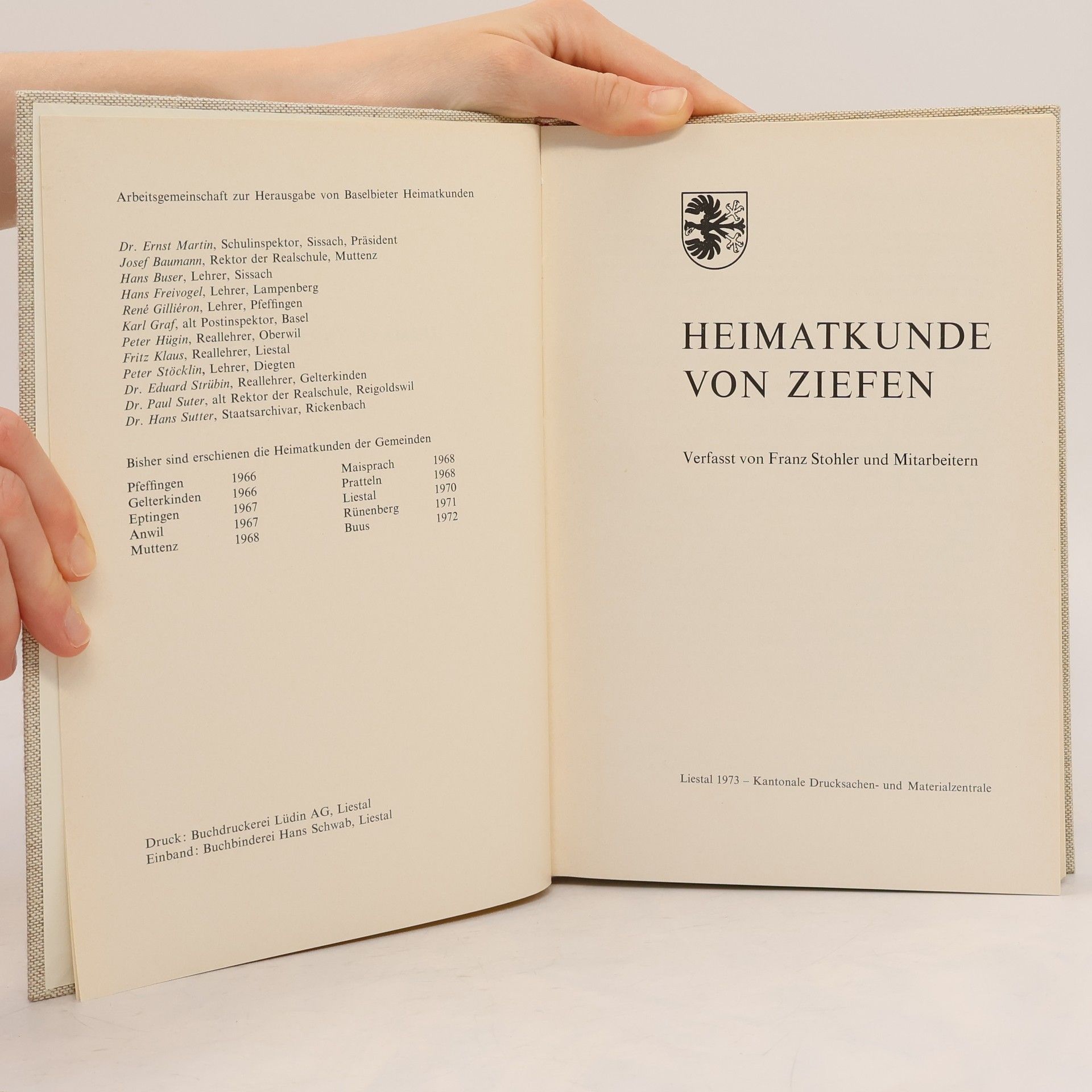 Franz Stohler Heimatkunde von Ziefen