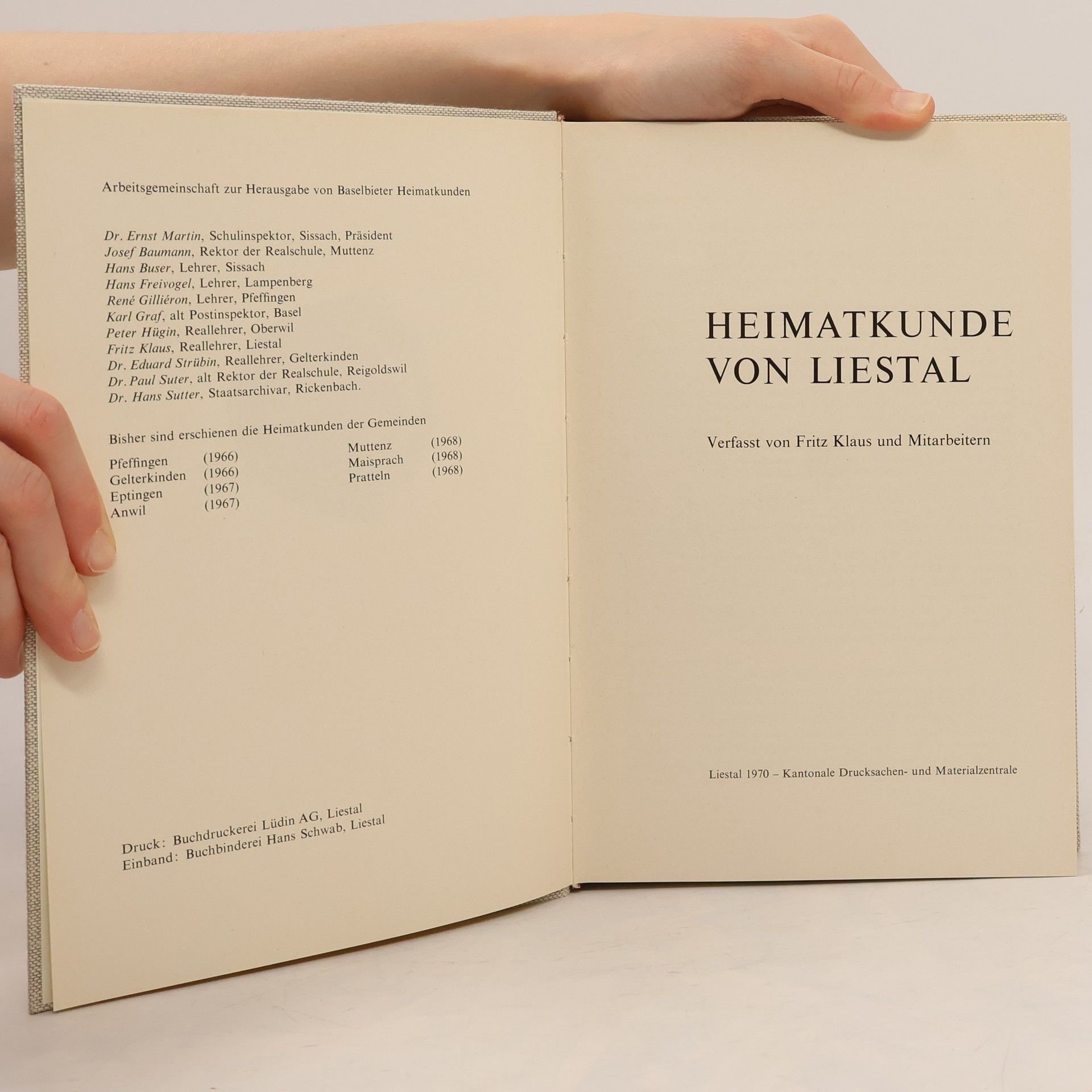 Fritz Klaus Heimatkunde von Liestal