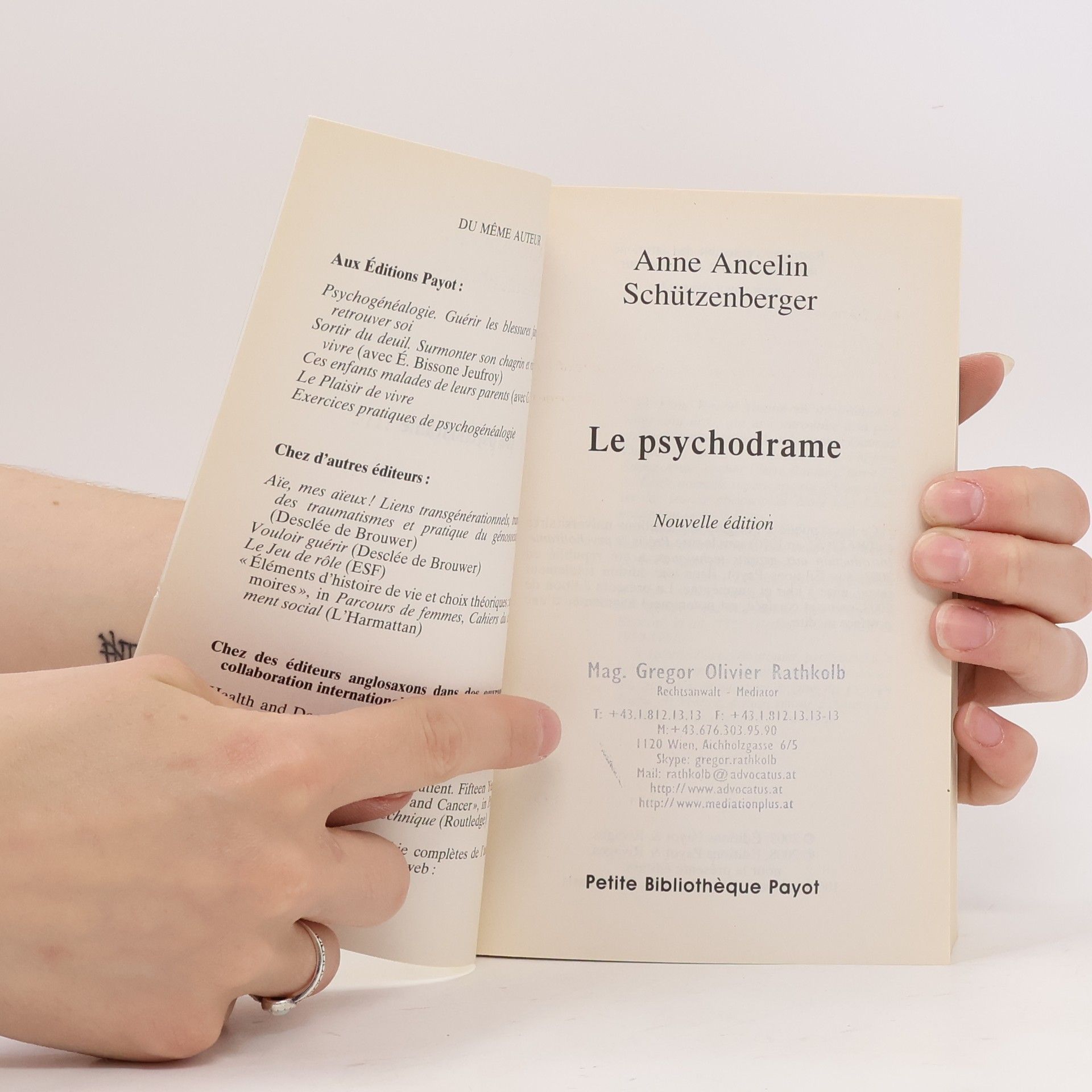 Anne Ancelin Schützenberger Le psychodrame