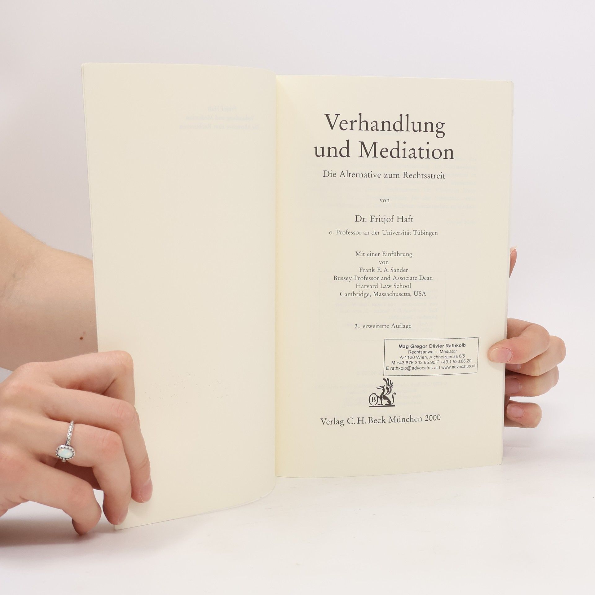 Fritjof Haft Verhandlung und Mediation
