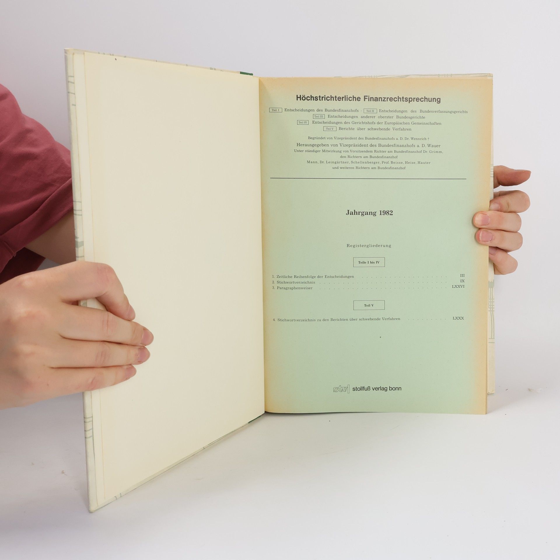 Various authors Höchstrichterliche Finanzrechtsprechung 1982