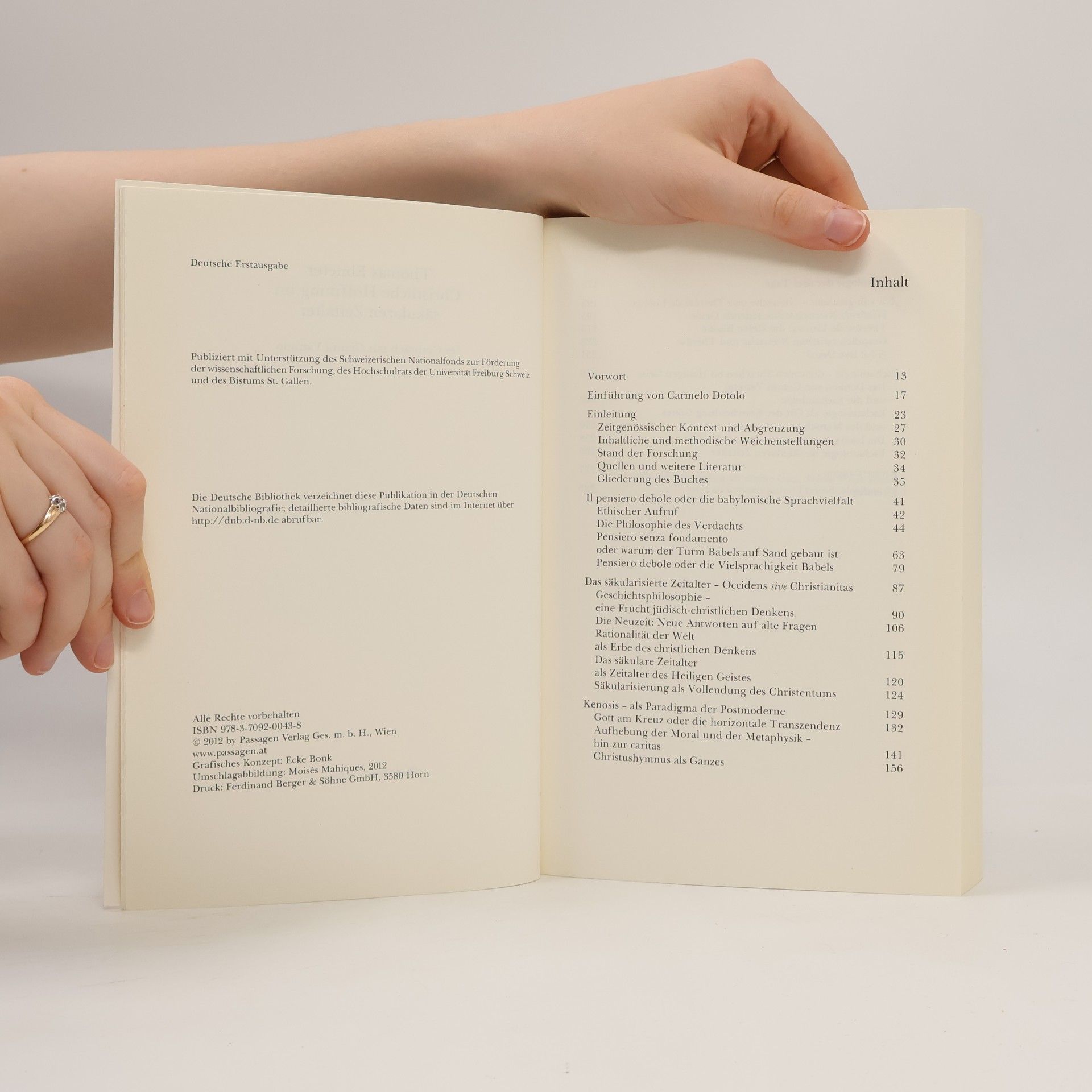 Thomas Ebneter Passagen Philosophische Theologie: Christliche Hoffnung im säkularen Zeitalter