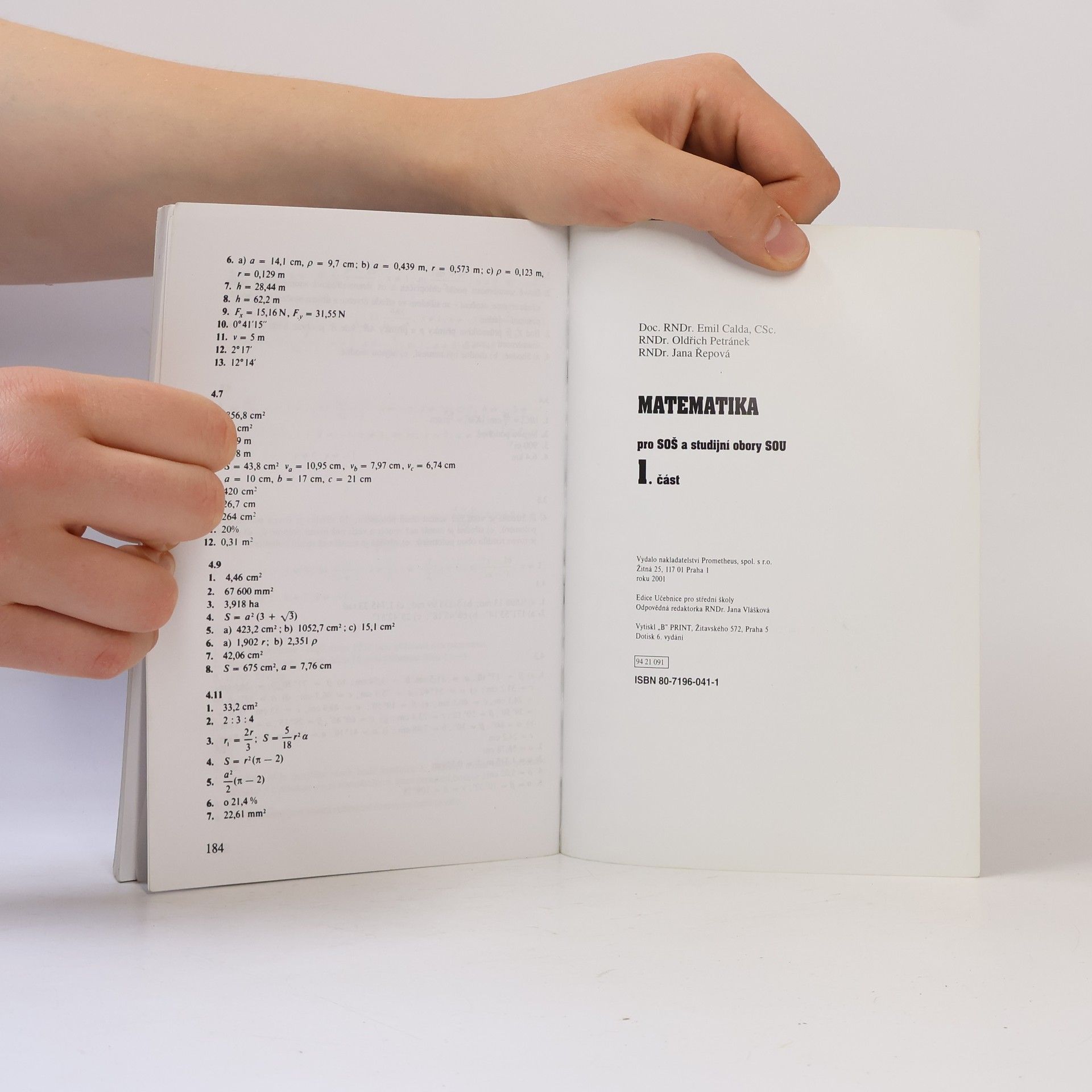 Emil Calda Matematika pro střední odborné školy a studijní obory středních odborných učilišť 1. část