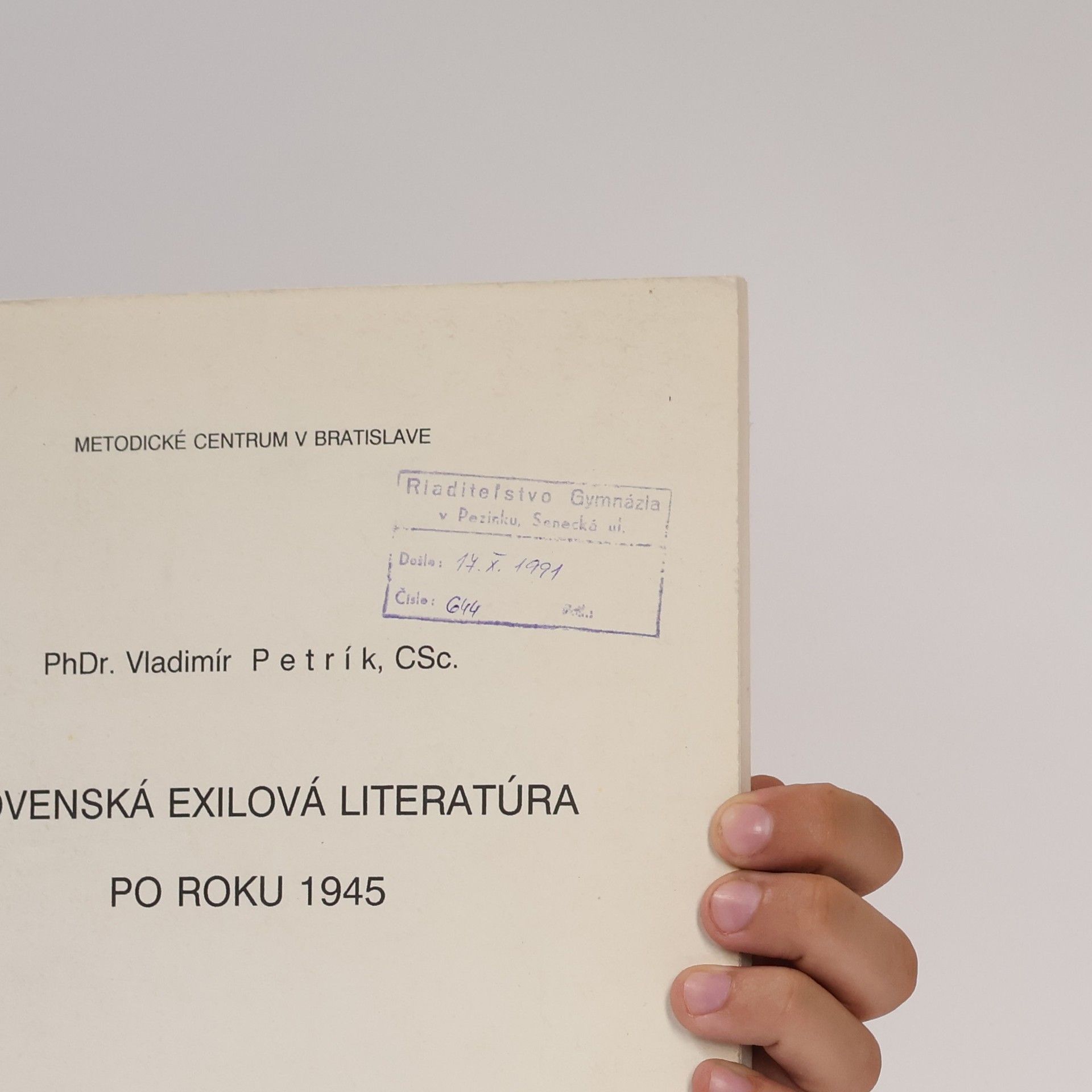 Vladimír Petrík Slovenská exilová literatúra po roku 1945