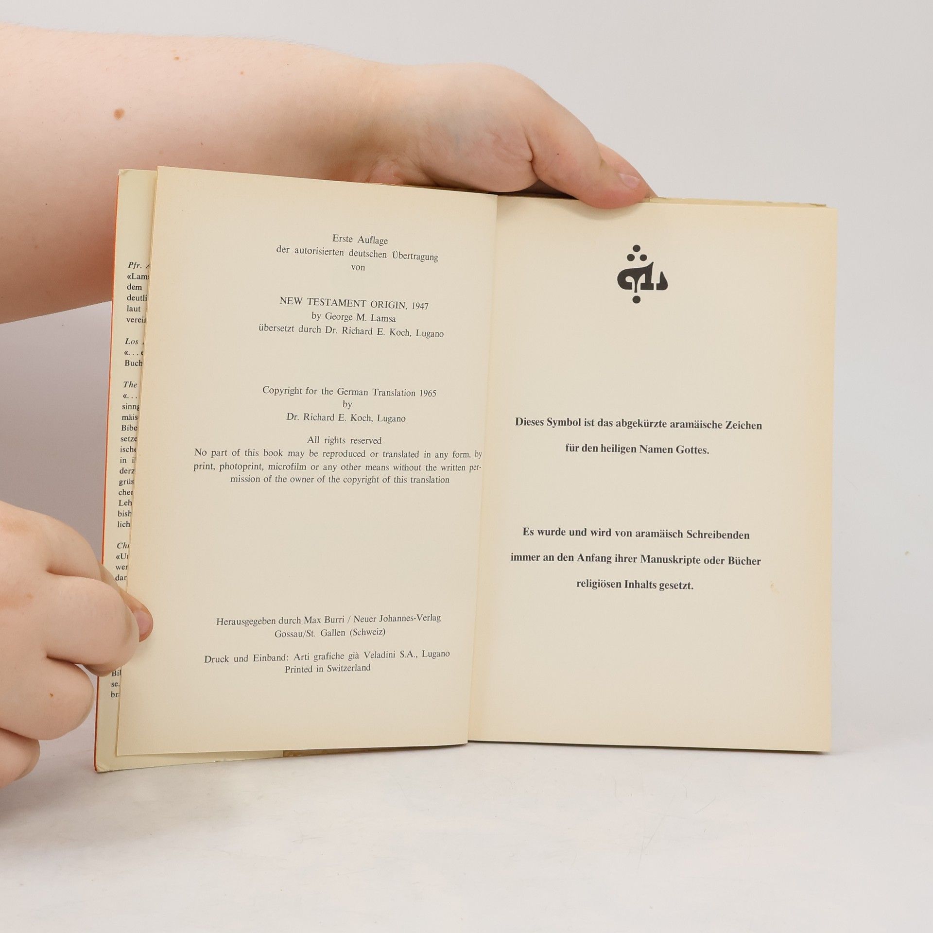 George M. Lamsa Ursprung des Neuen Testaments