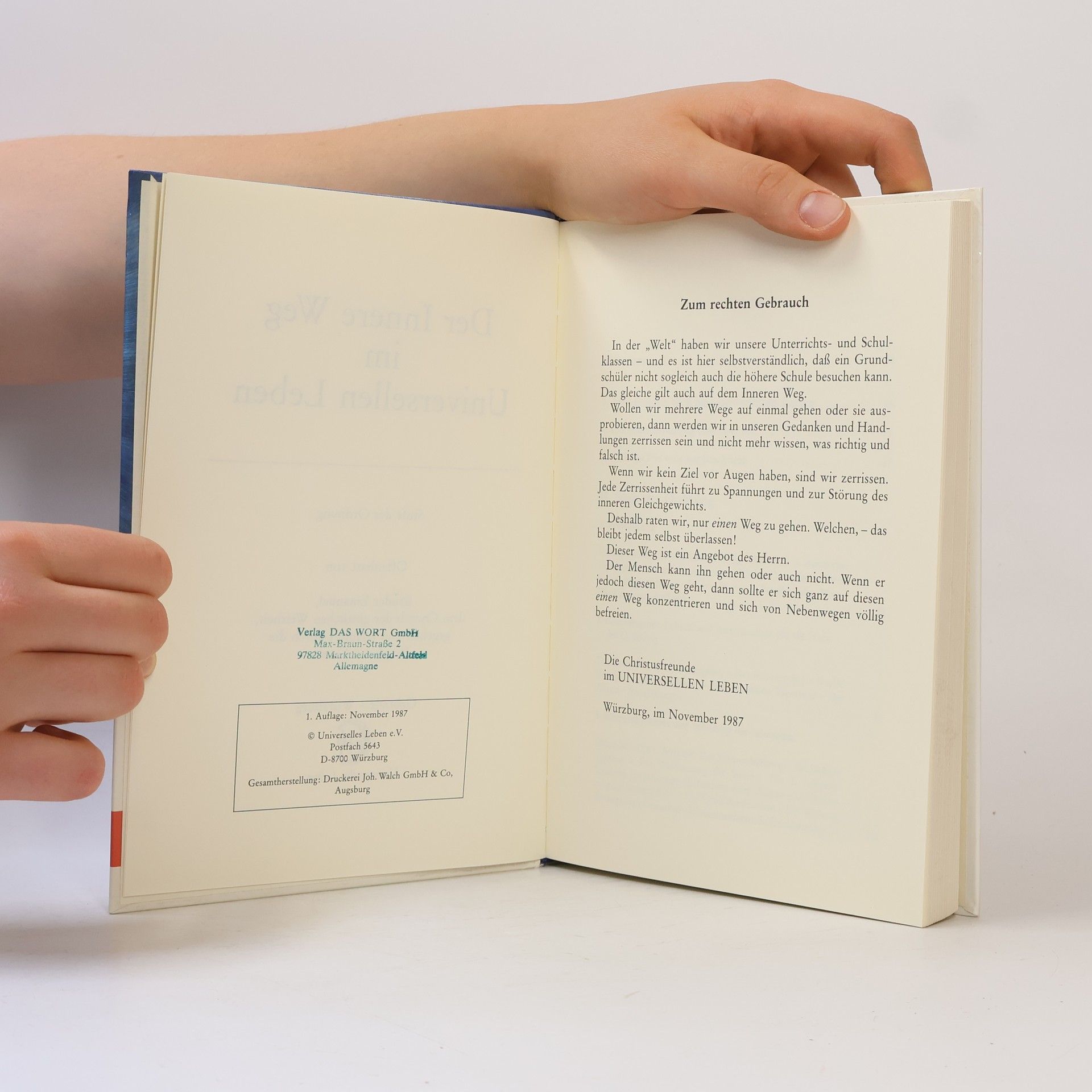Various authors Der Innere Weg im Universellen Leben. Stufe des Ordnung